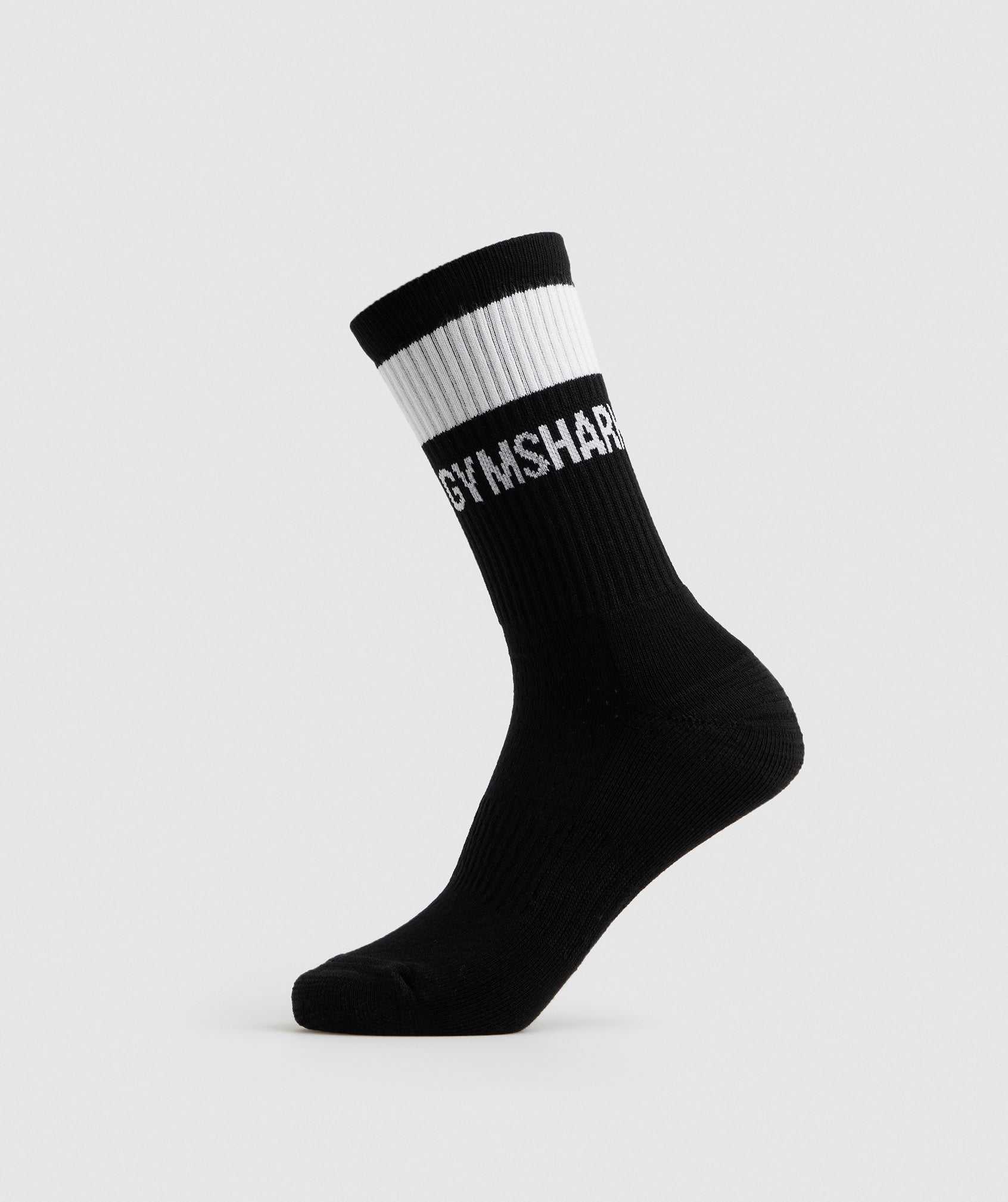 Akcesoria Damskie Gymshark Premium Jacquard Single Socks Czarne Białe | EWFZ98130