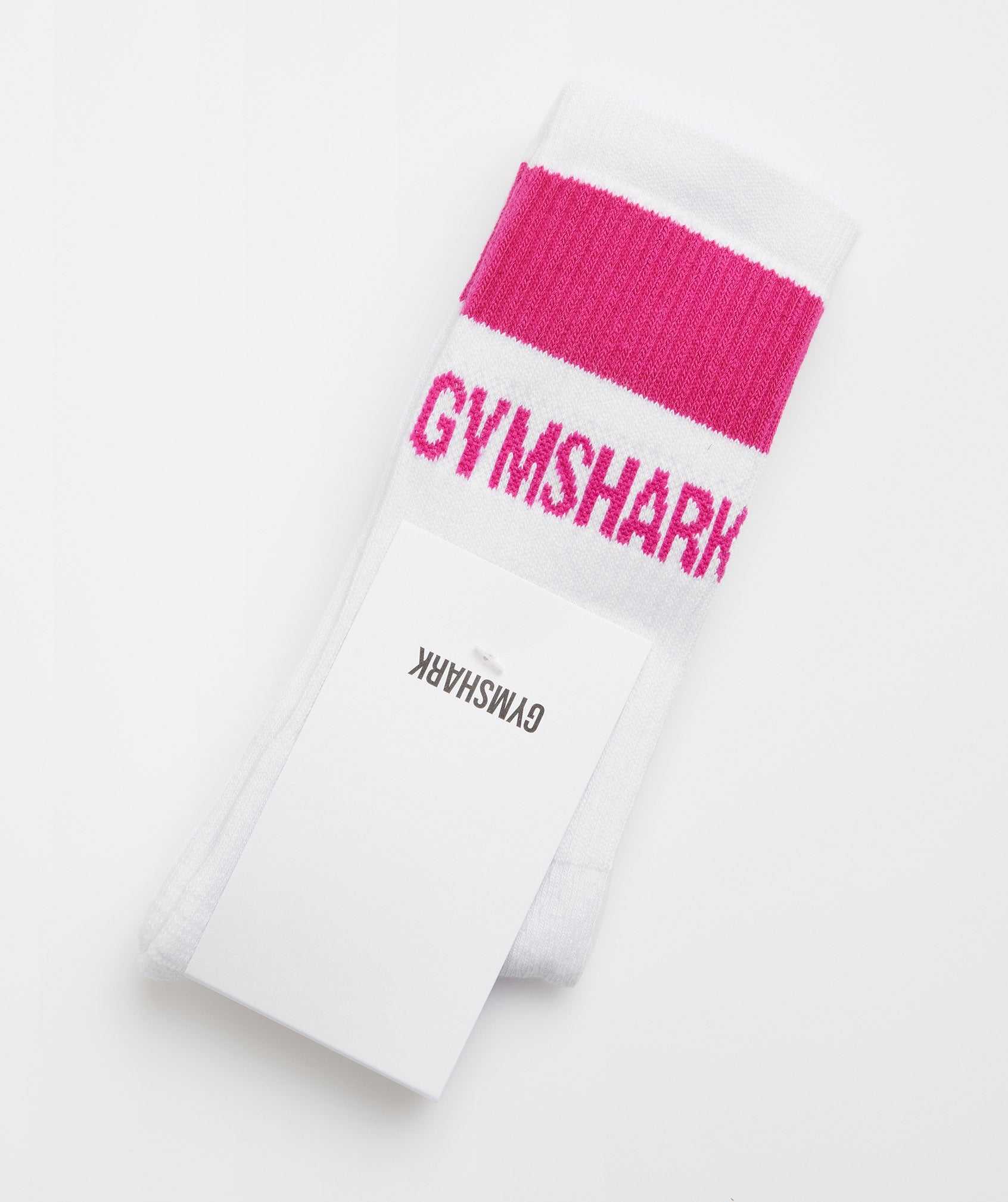 Akcesoria Damskie Gymshark Premium Jacquard Single Socks Białe Różowe | VXIB51746