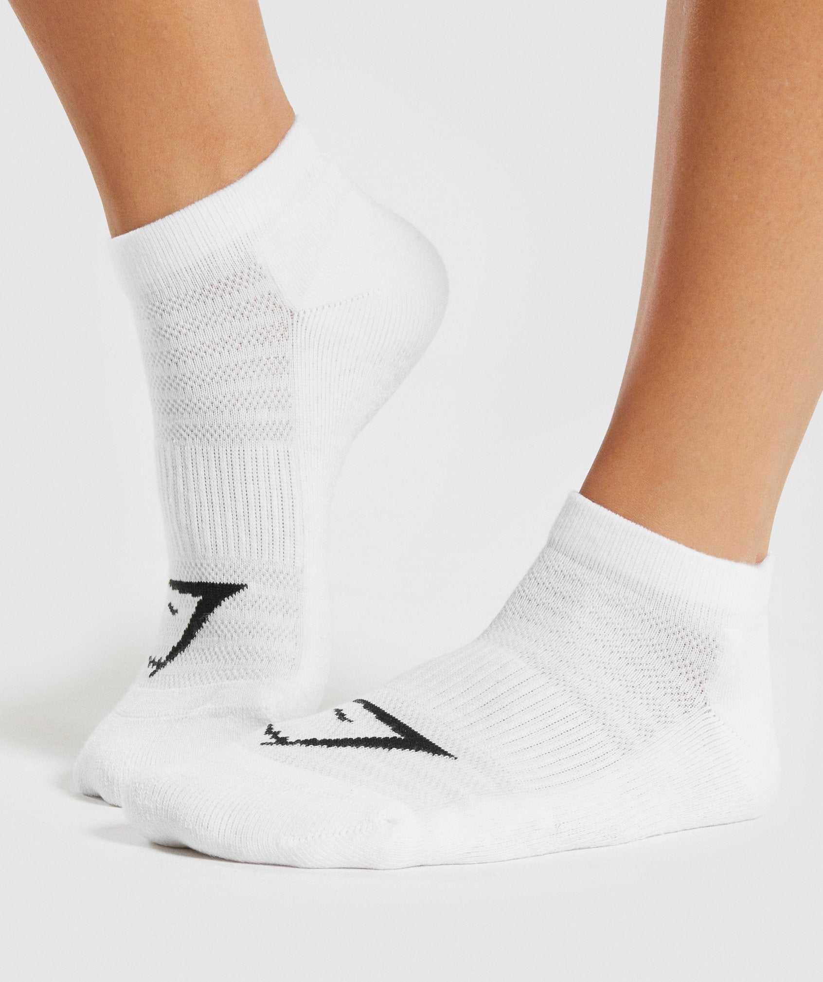 Akcesoria Damskie Gymshark Trainer Socks 3pk Białe | OUMI01259