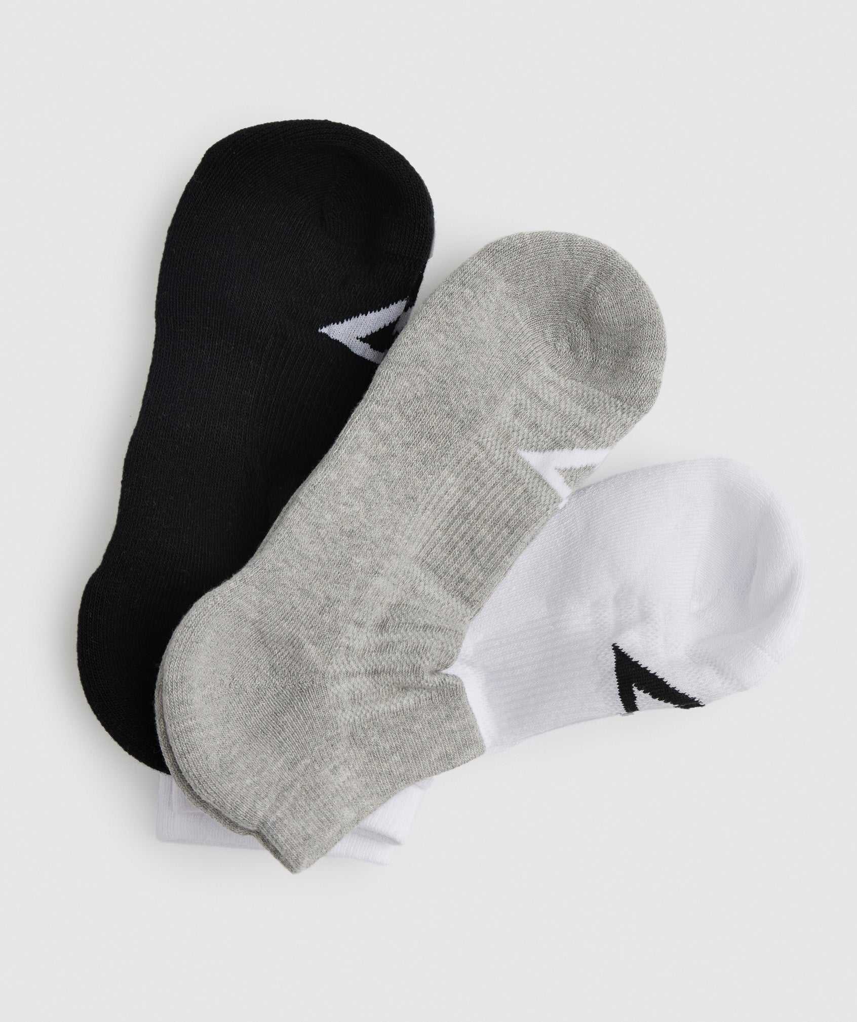 Akcesoria Damskie Gymshark Trainer Socks 3pk Białe Głęboka Szare Czarne | XAZJ78931