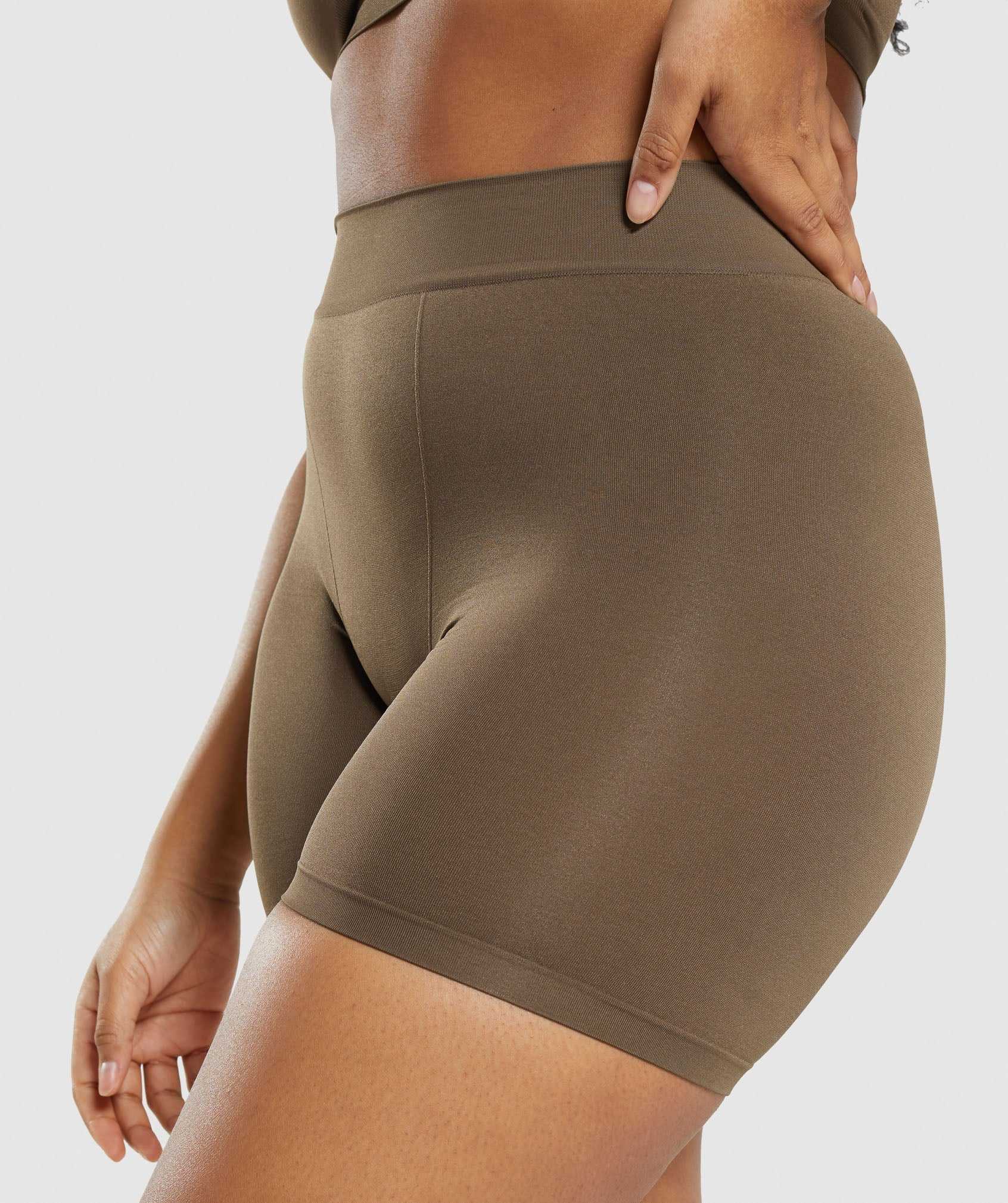 Bielizny Damskie Gymshark Seamless Boxers Brązowe | LWVX61738