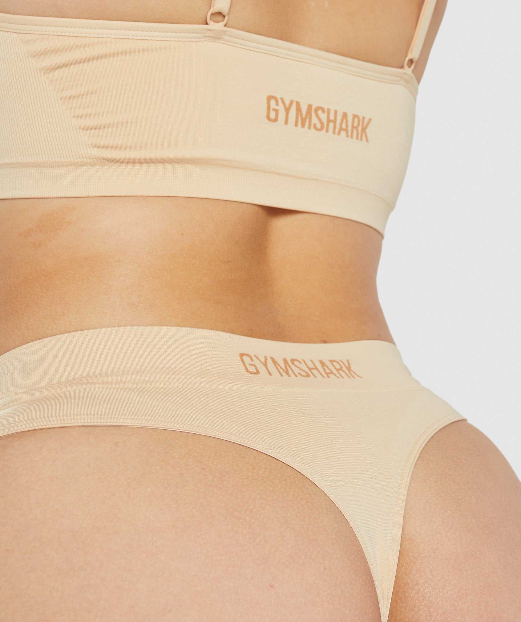 Bielizny Damskie Gymshark Seamless High Rise Stringi Głęboka Brązowe | PYDG65492