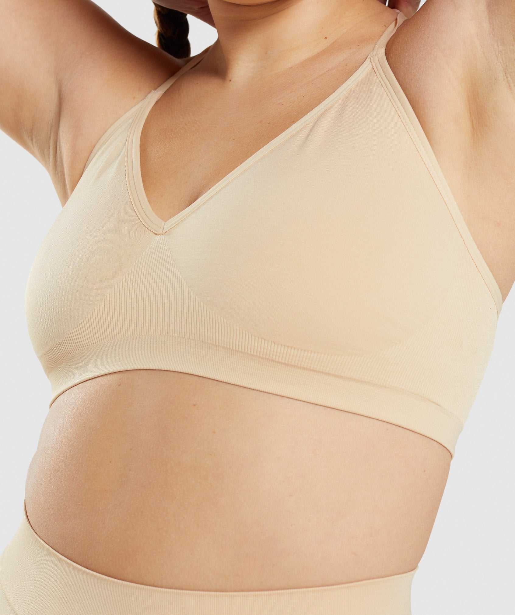 Bielizny Damskie Gymshark Seamless Low Neck Bralette Głęboka Brązowe | EYMV52748