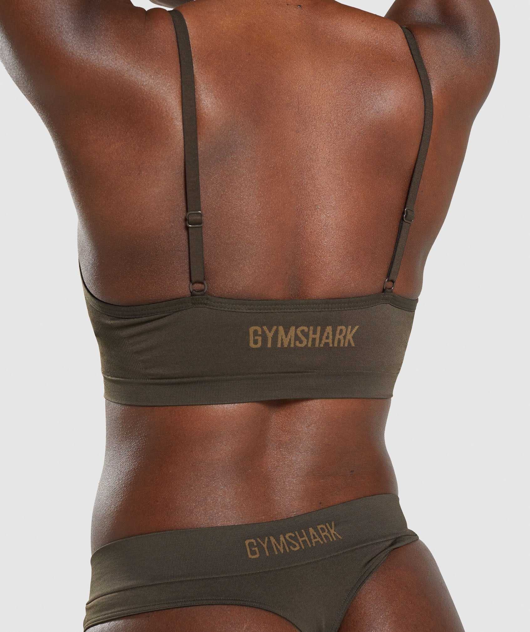 Bielizny Damskie Gymshark Seamless Low Neck Bralette Brązowe | QOPW86150