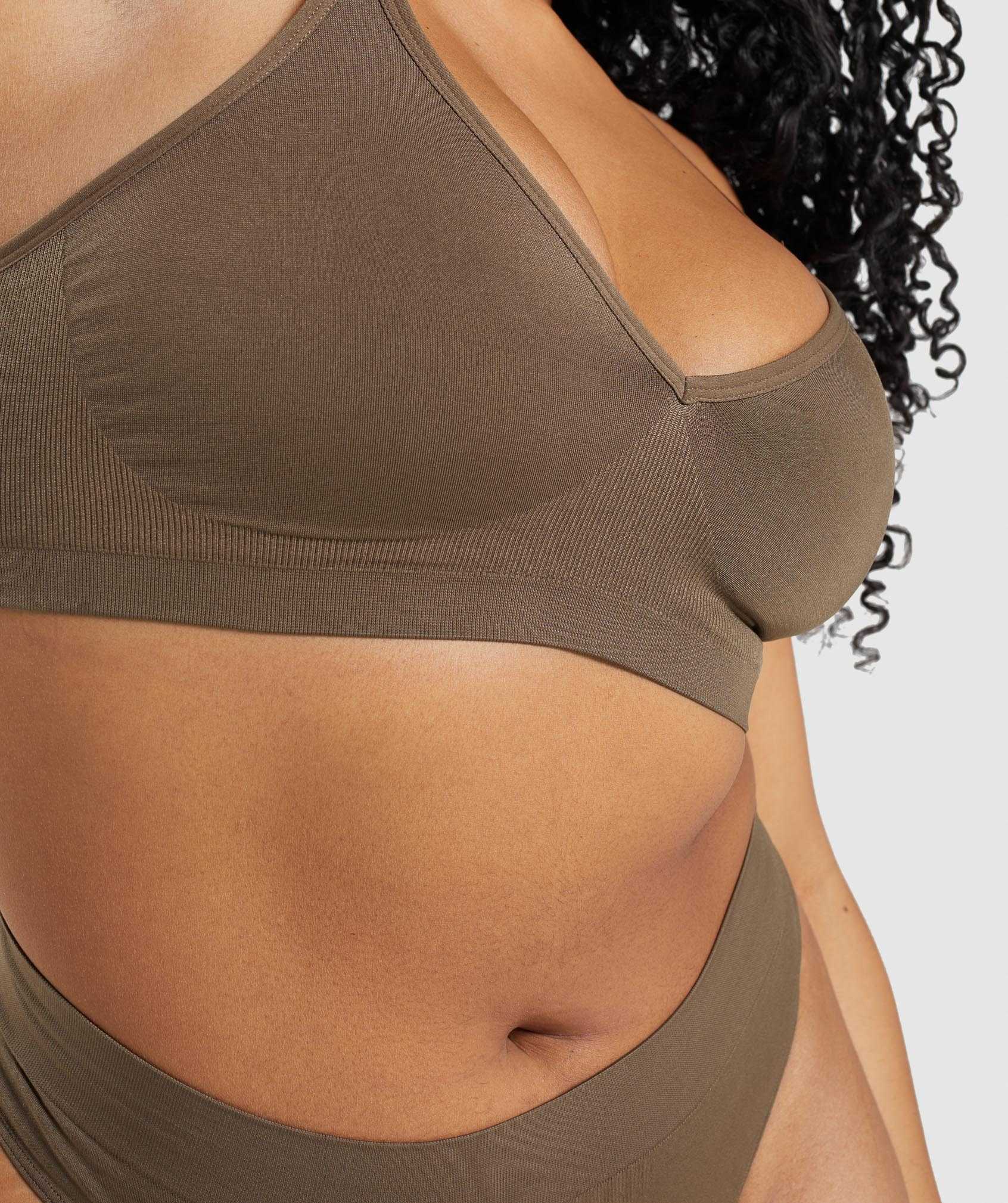 Bielizny Damskie Gymshark Seamless Low Neck Bralette Brązowe | YMHS34598