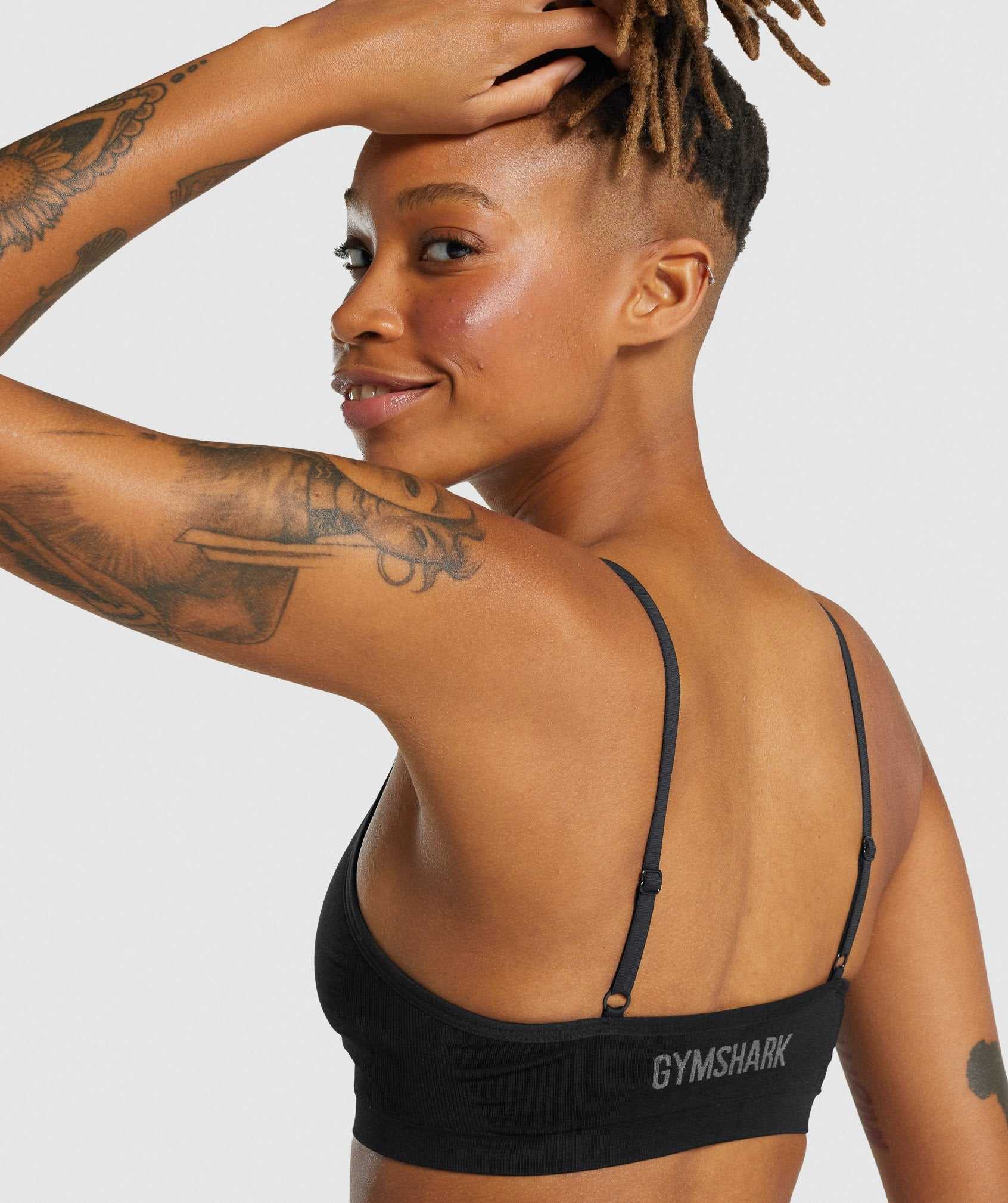 Bielizny Damskie Gymshark Seamless Low Neck Bralette Czarne | ZCXY69147