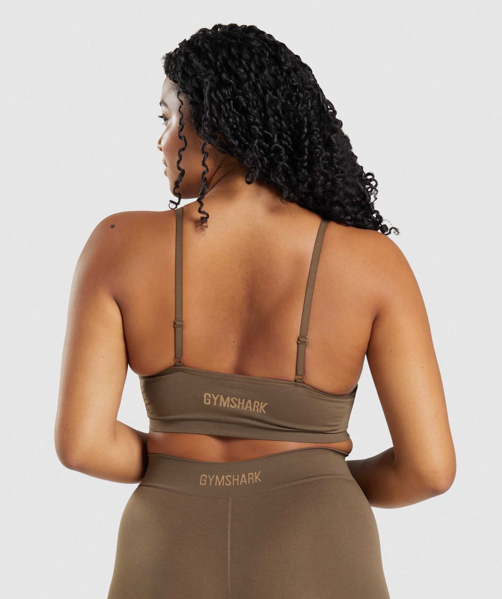 Bielizny Damskie Gymshark Seamless Scoop Neck Bralette Brązowe | BRHX58629