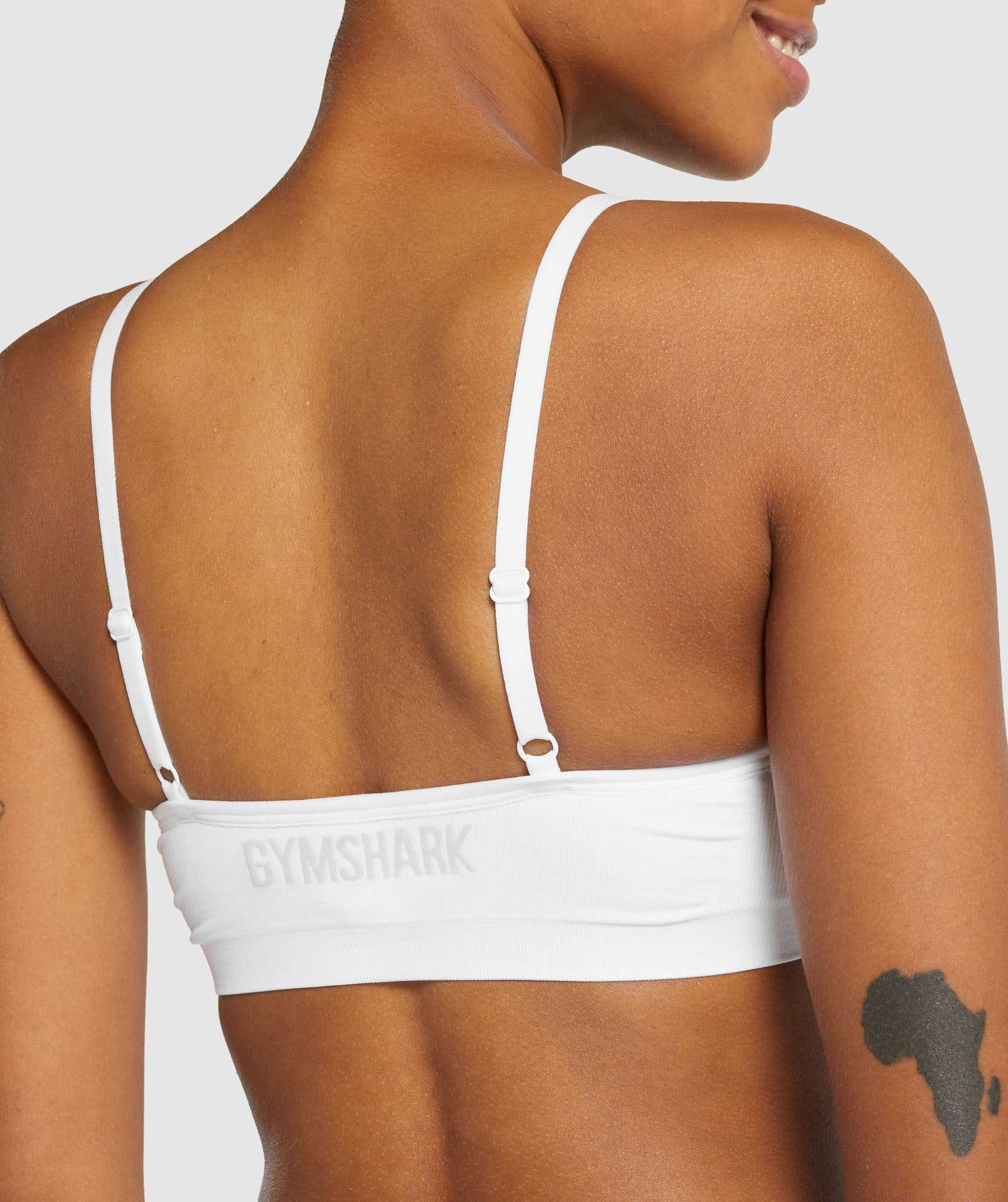 Bielizny Damskie Gymshark Seamless Scoop Neck Bralette Białe | DKEM61450