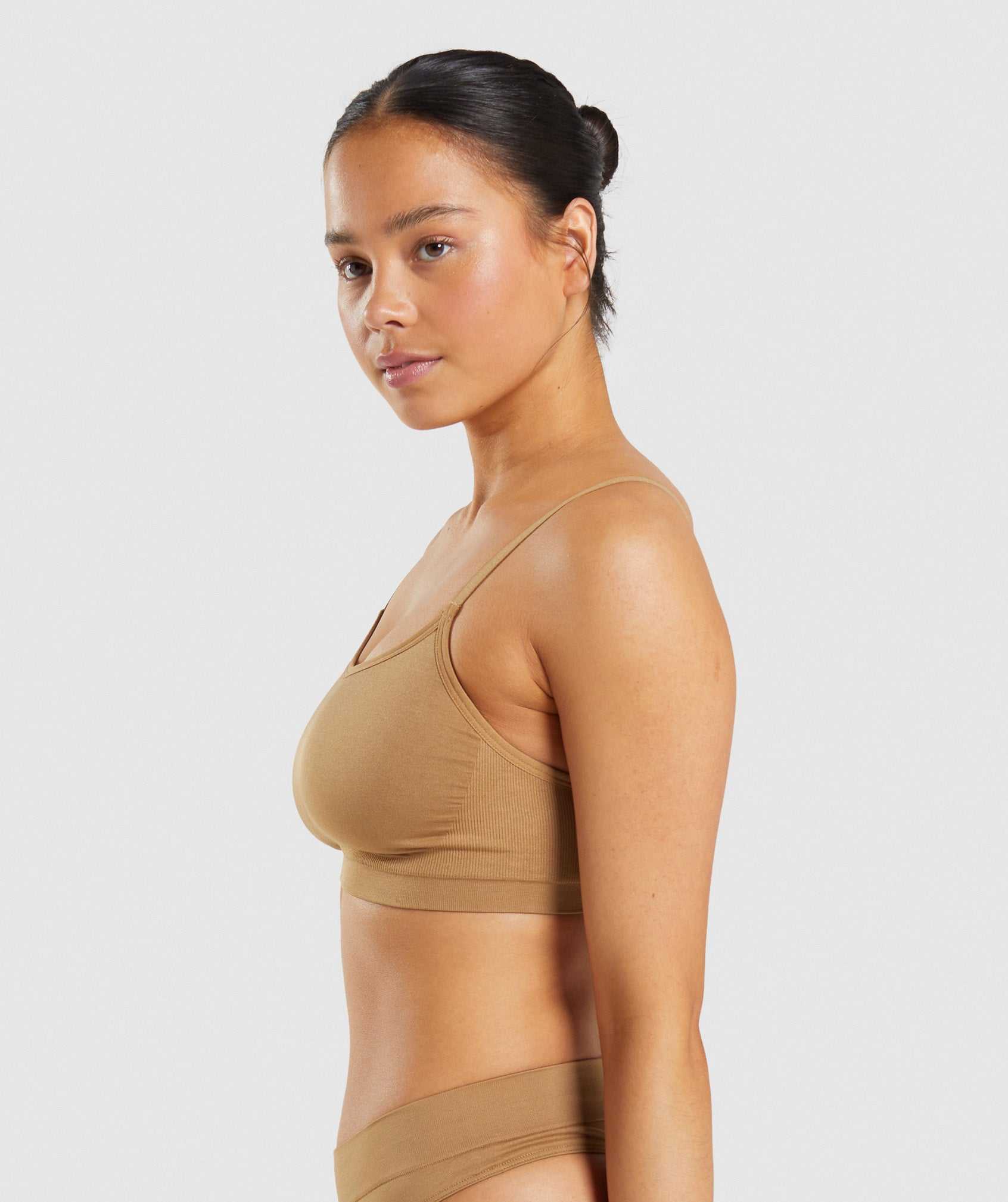 Bielizny Damskie Gymshark Seamless Scoop Neck Bralette Głęboka Brązowe | ICDV23187