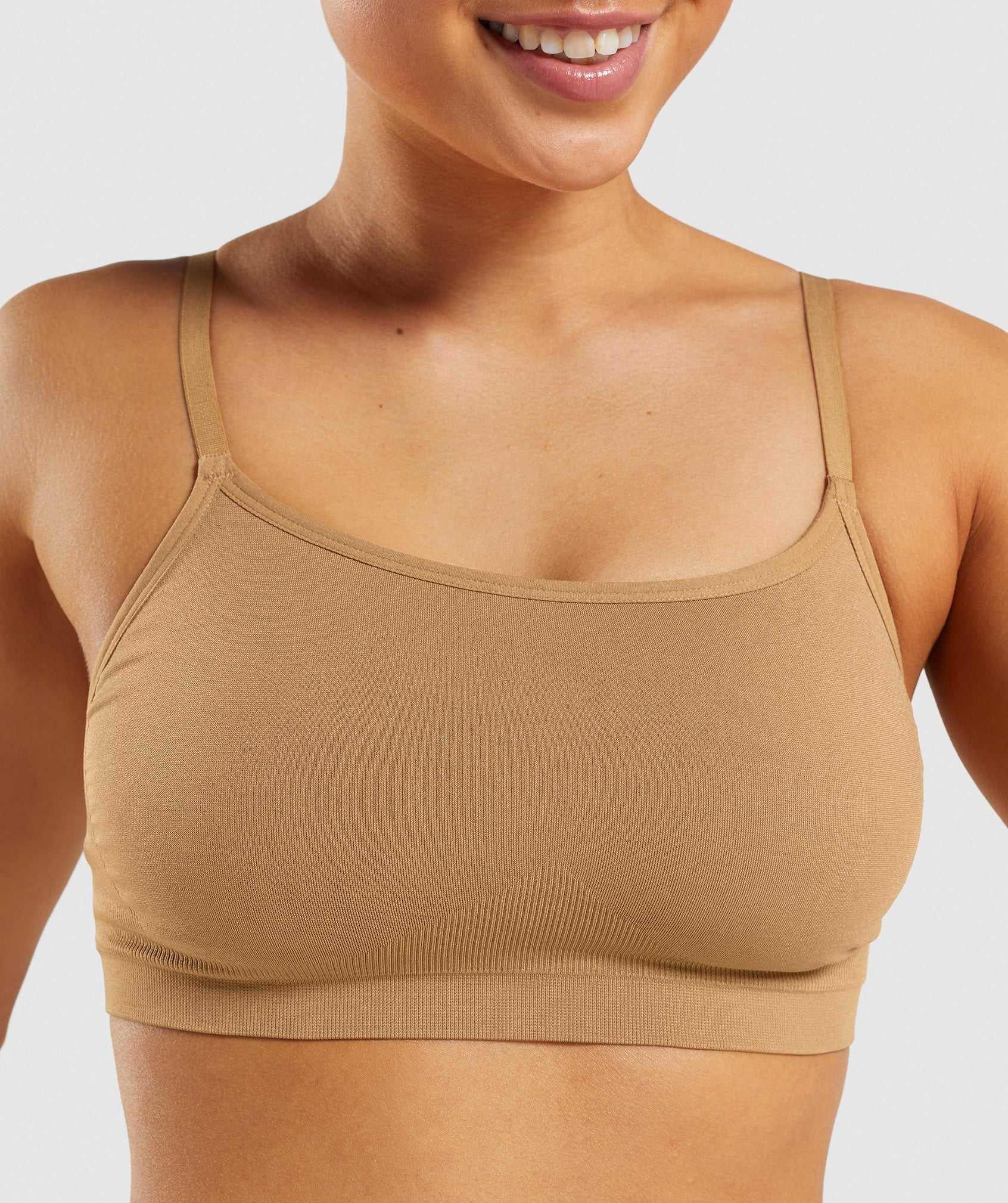 Bielizny Damskie Gymshark Seamless Scoop Neck Bralette Głęboka Brązowe | ICDV23187