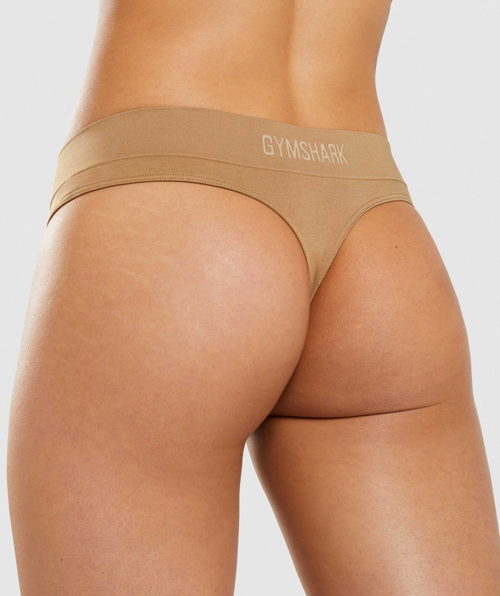 Bielizny Damskie Gymshark Seamless Stringi Głęboka Brązowe | GRYZ72964