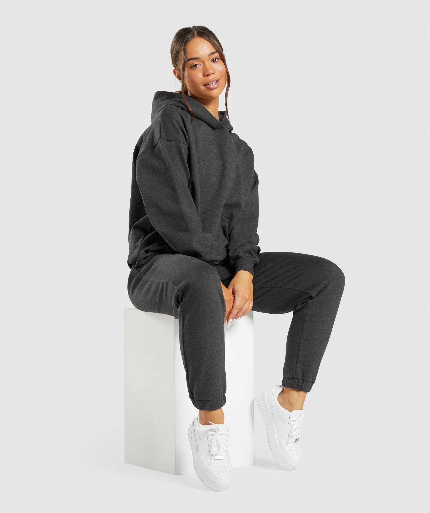 Bluzy Z Kapturem Damskie Gymshark Rest Day Sweats Czarne | KMFC83469