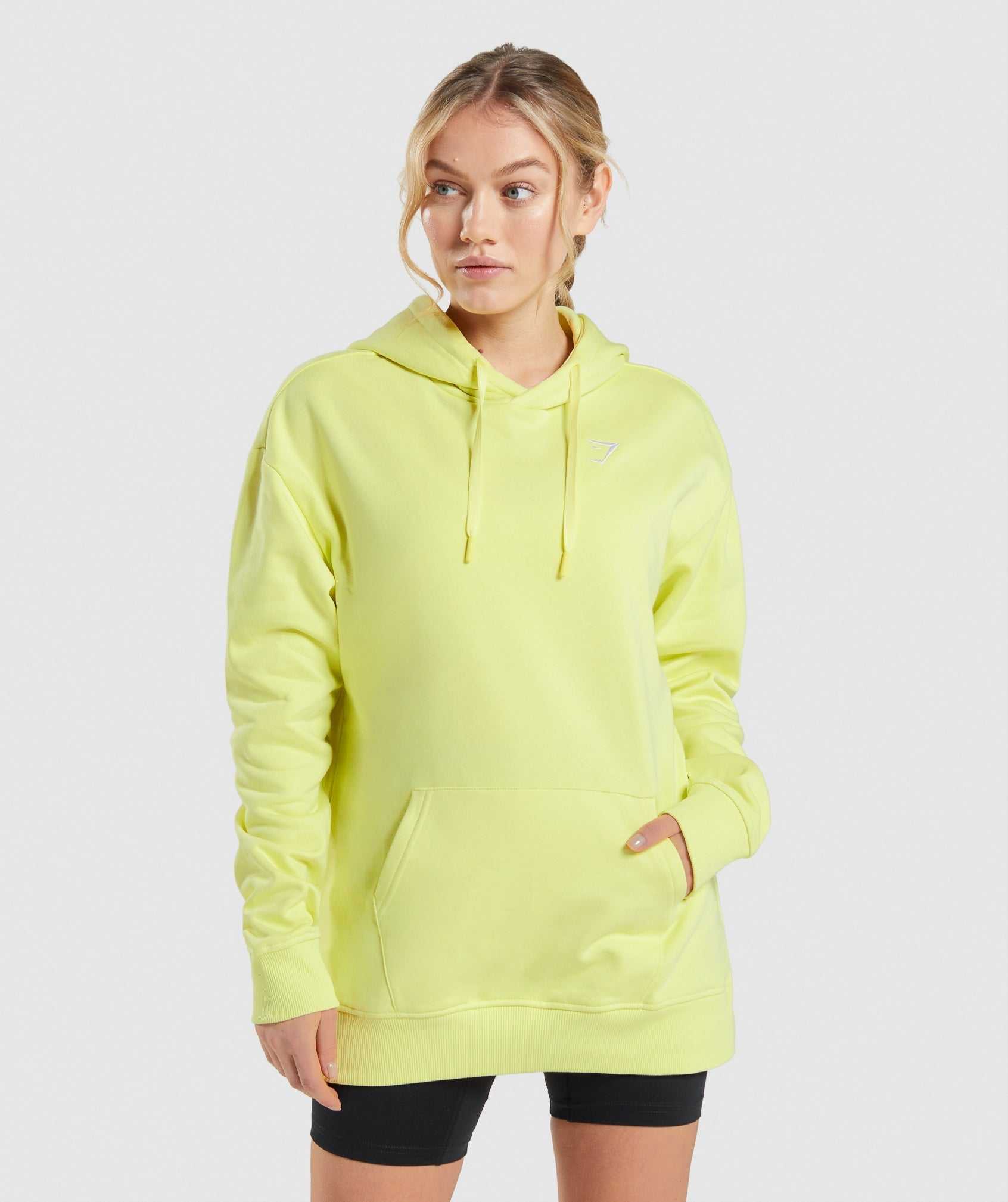 Bluzy Z Kapturem Damskie Gymshark Treningowe Oversized Zielone | BWZN87469