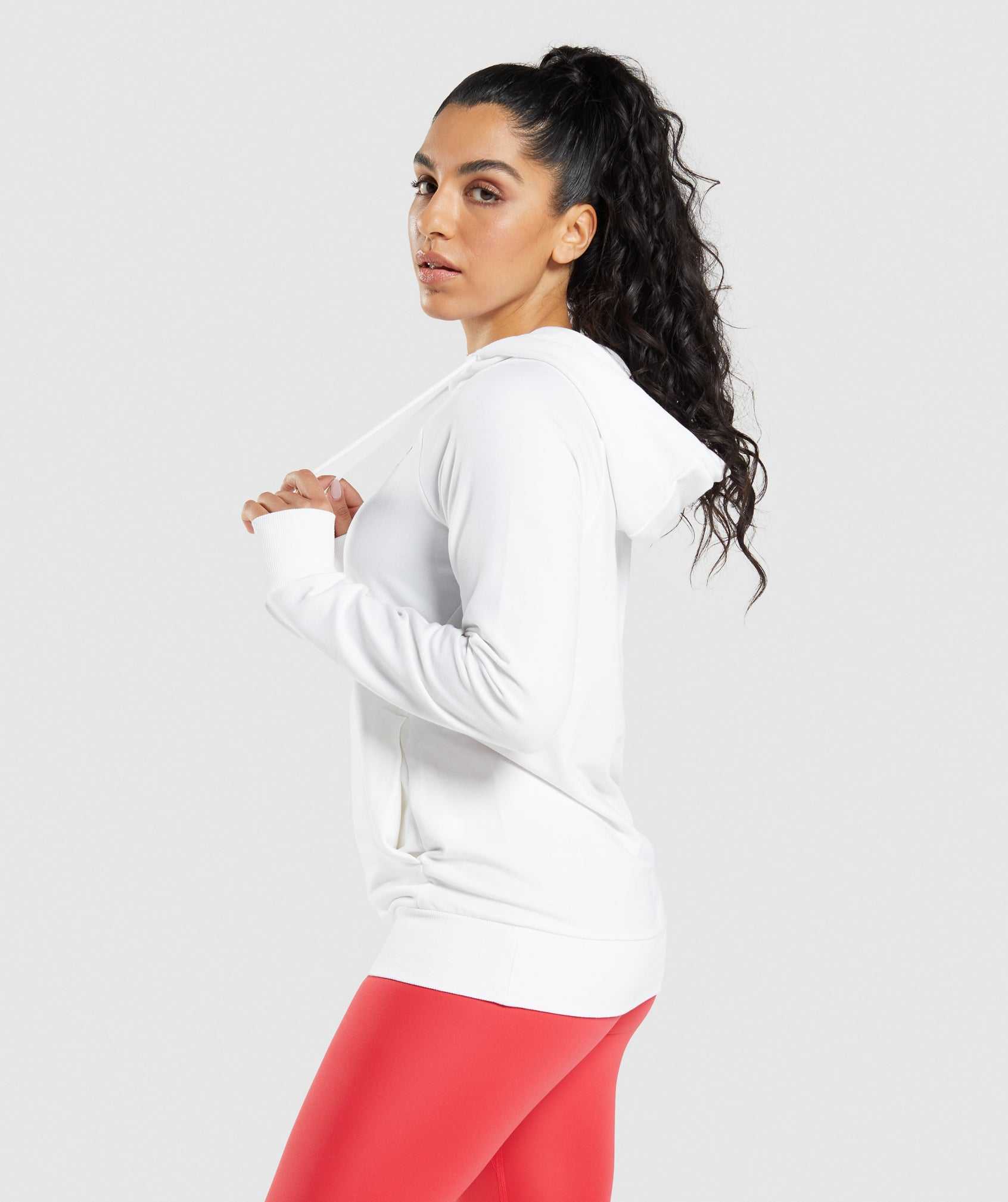 Bluzy Z Kapturem Damskie Gymshark Treningowe Białe | JABR45106