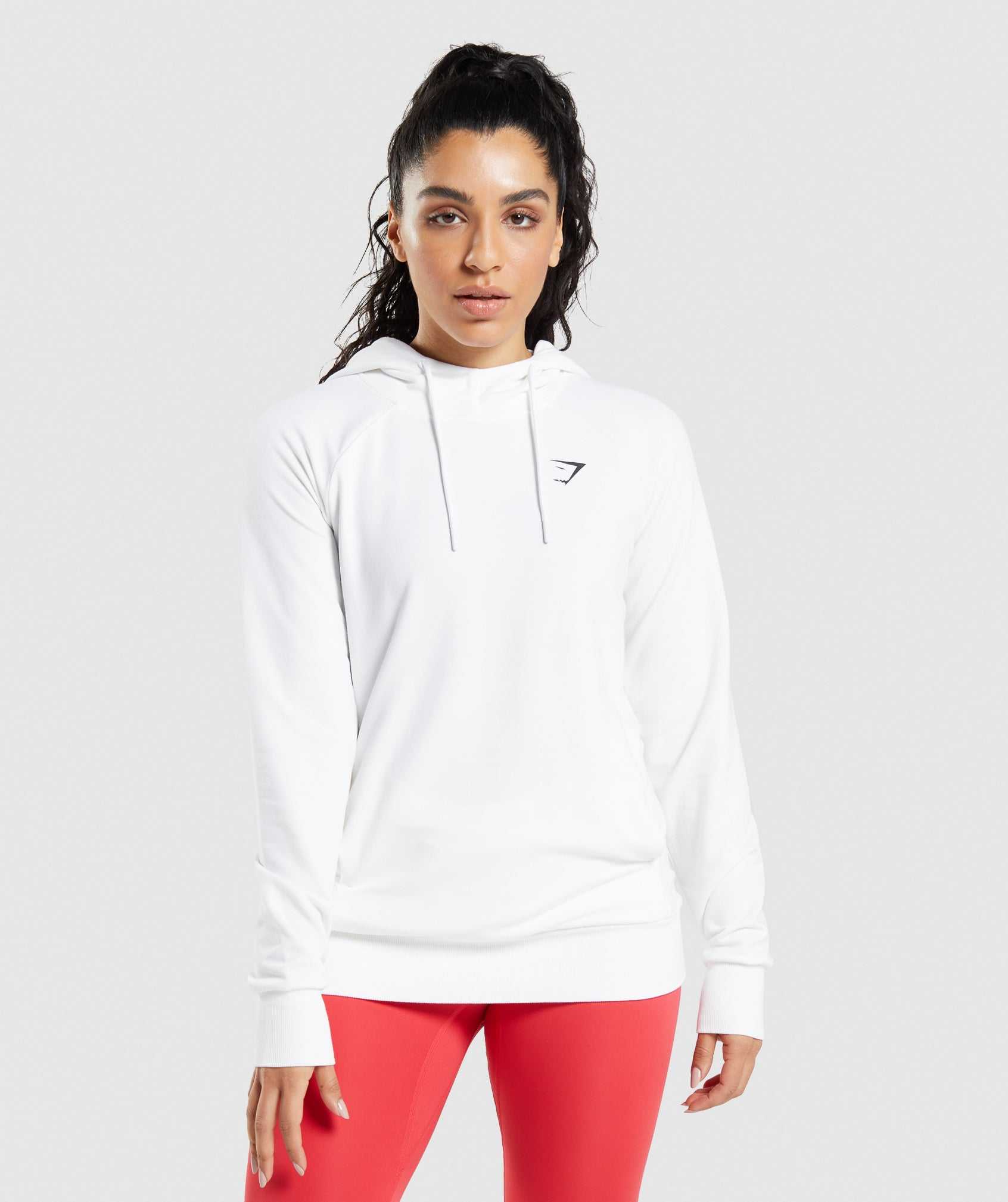 Bluzy Z Kapturem Damskie Gymshark Treningowe Białe | JABR45106