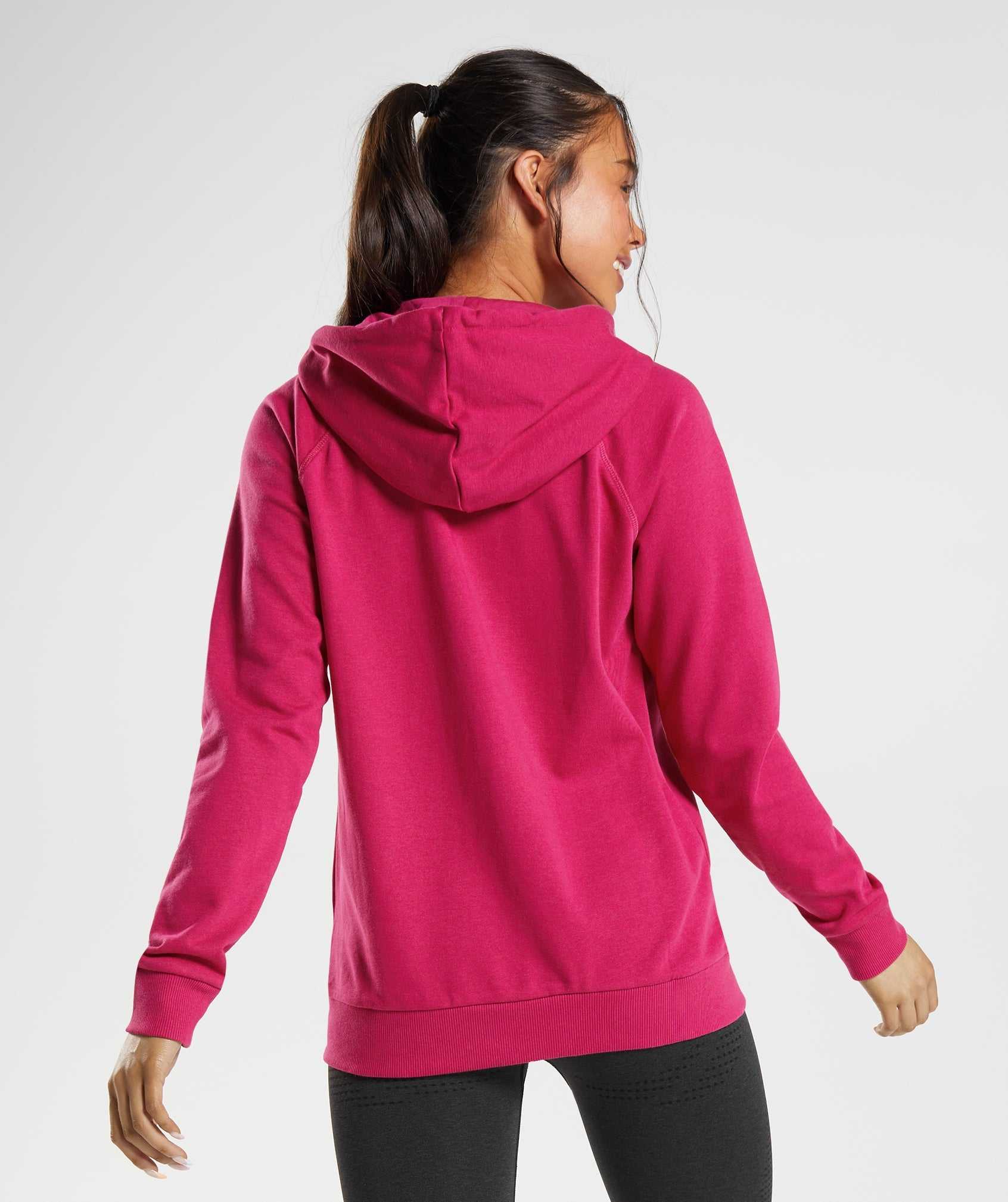 Bluzy Z Kapturem Damskie Gymshark Treningowe Zip Różowe | VCGO61952