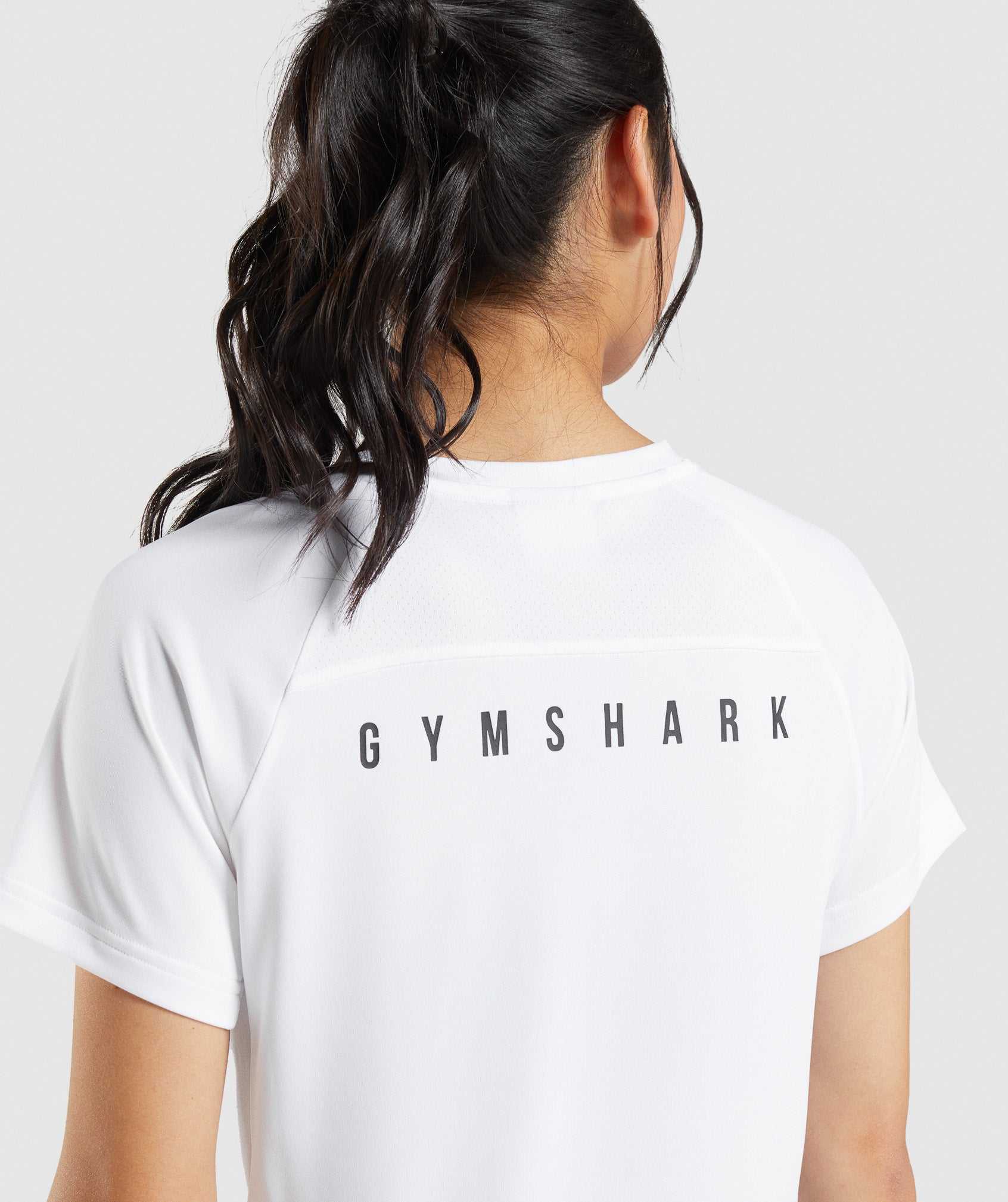 Koszulki Damskie Gymshark Sportowe Midi Białe | EKYM20759