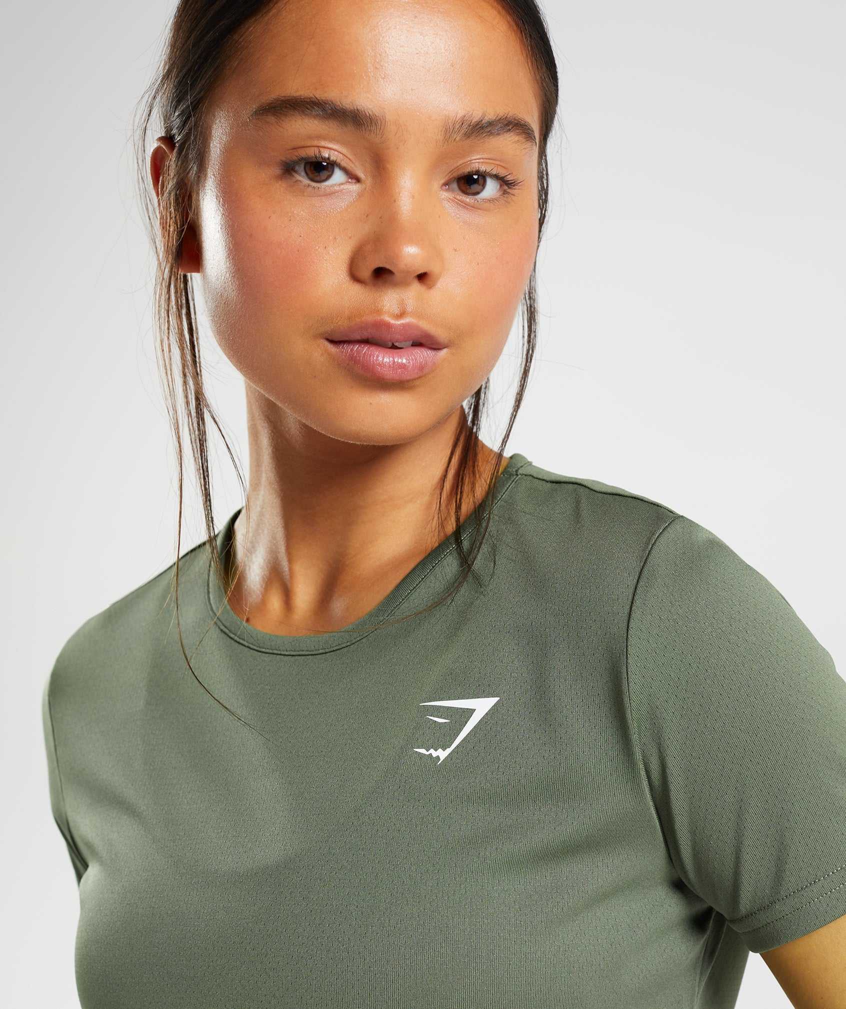 Koszulki Damskie Gymshark Treningowe Oliwkowe | GFOP69850