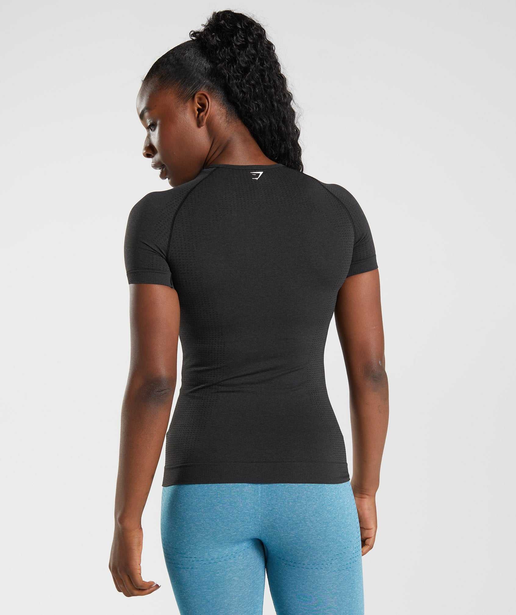 Koszulki Damskie Gymshark Vital Seamless 2.0 Czarne | GKTJ16784