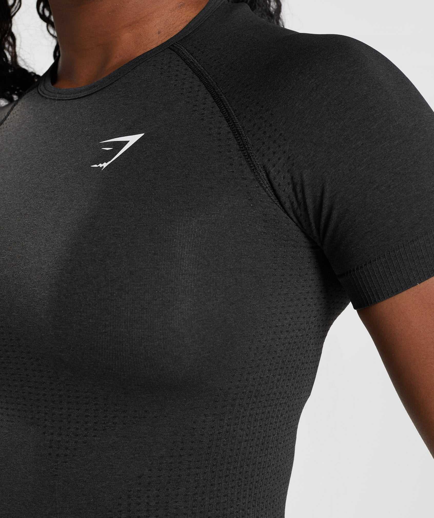 Koszulki Damskie Gymshark Vital Seamless 2.0 Czarne | GKTJ16784