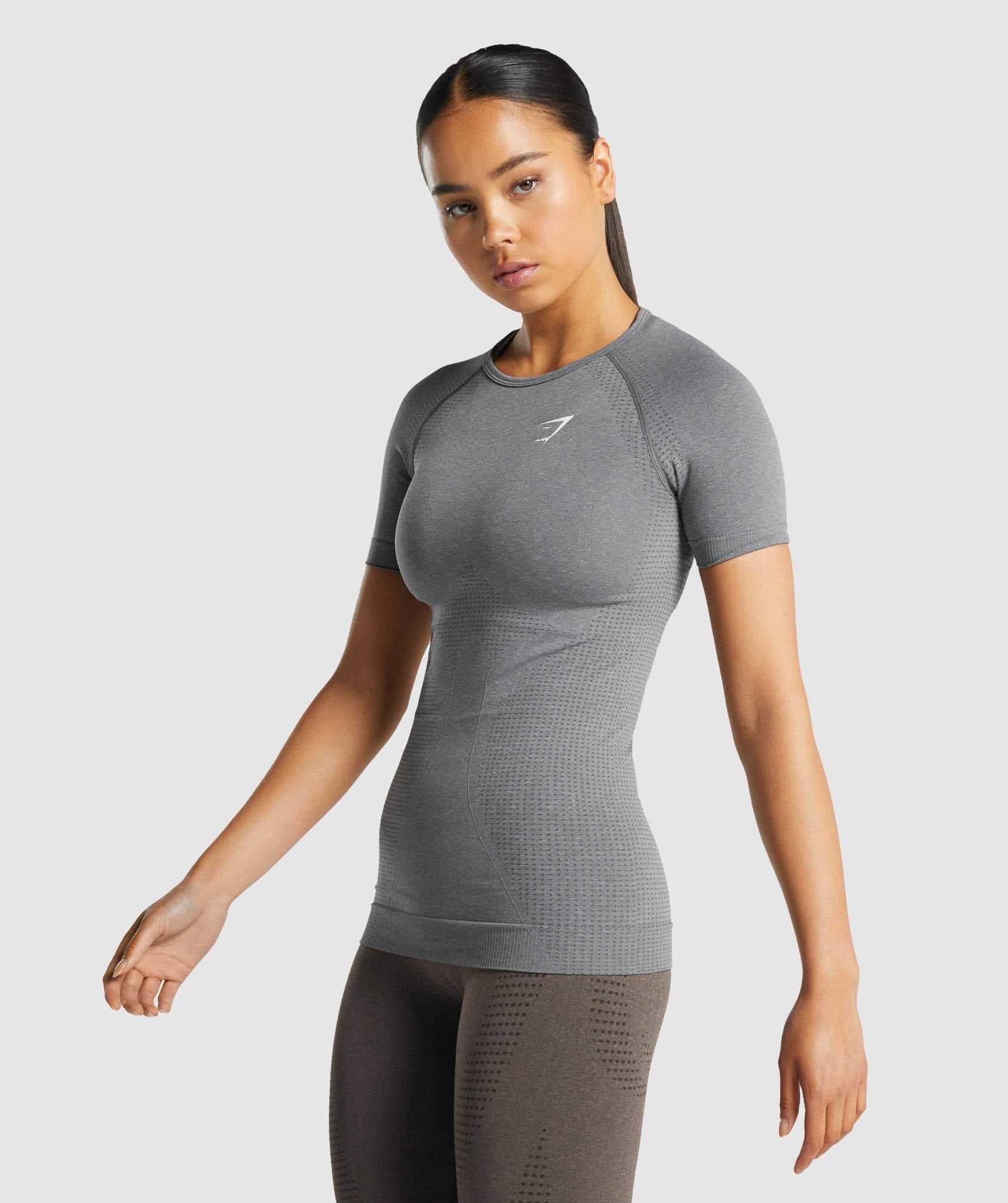 Koszulki Damskie Gymshark Vital Seamless 2.0 Szare | LNSW25489