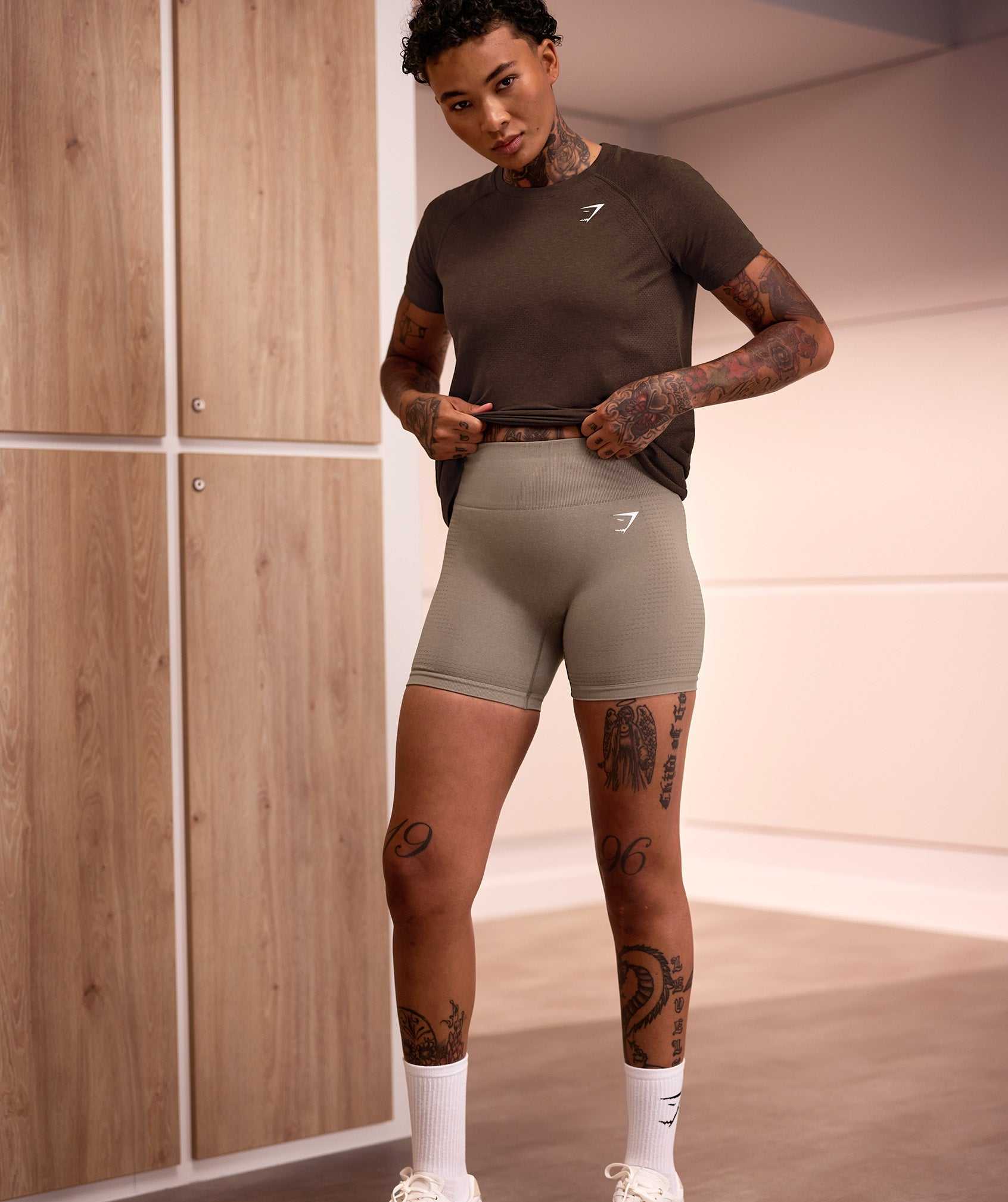 Koszulki Damskie Gymshark Vital Seamless 2.0 Light Beżowe | UIAZ64905