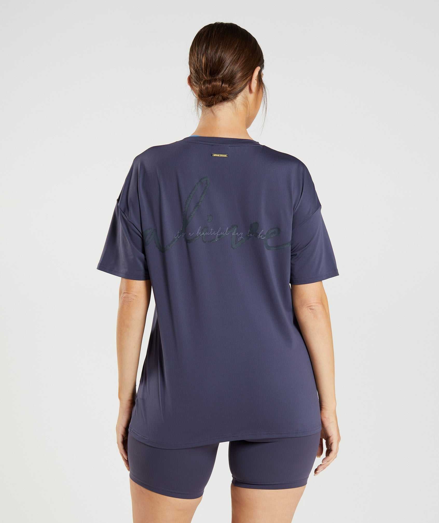 Koszulki Damskie Gymshark Whitney Oversized Indygo Granatowe | YBPJ52918