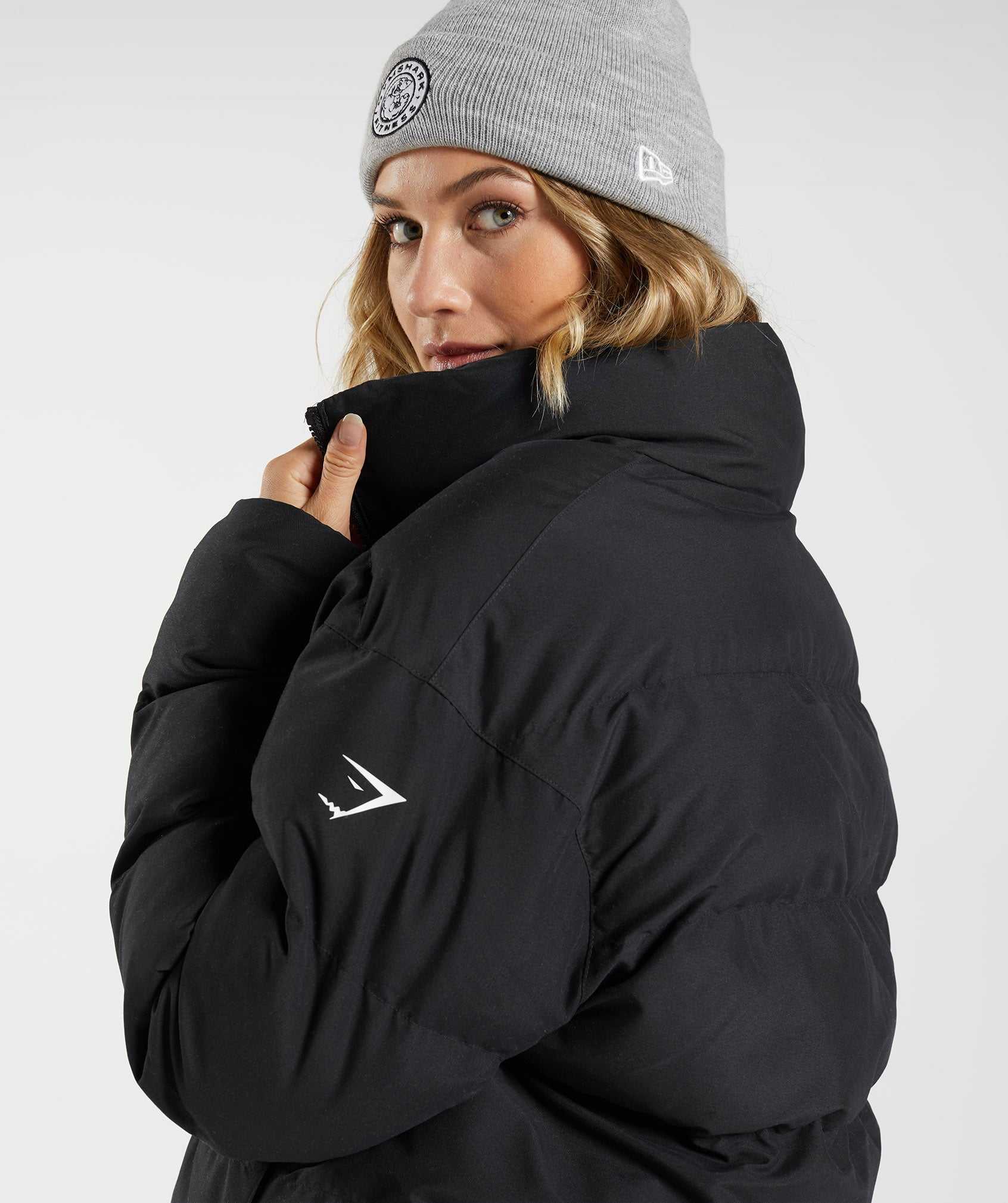 Kurtka Damskie Gymshark Puffer Czarne | EITR48361