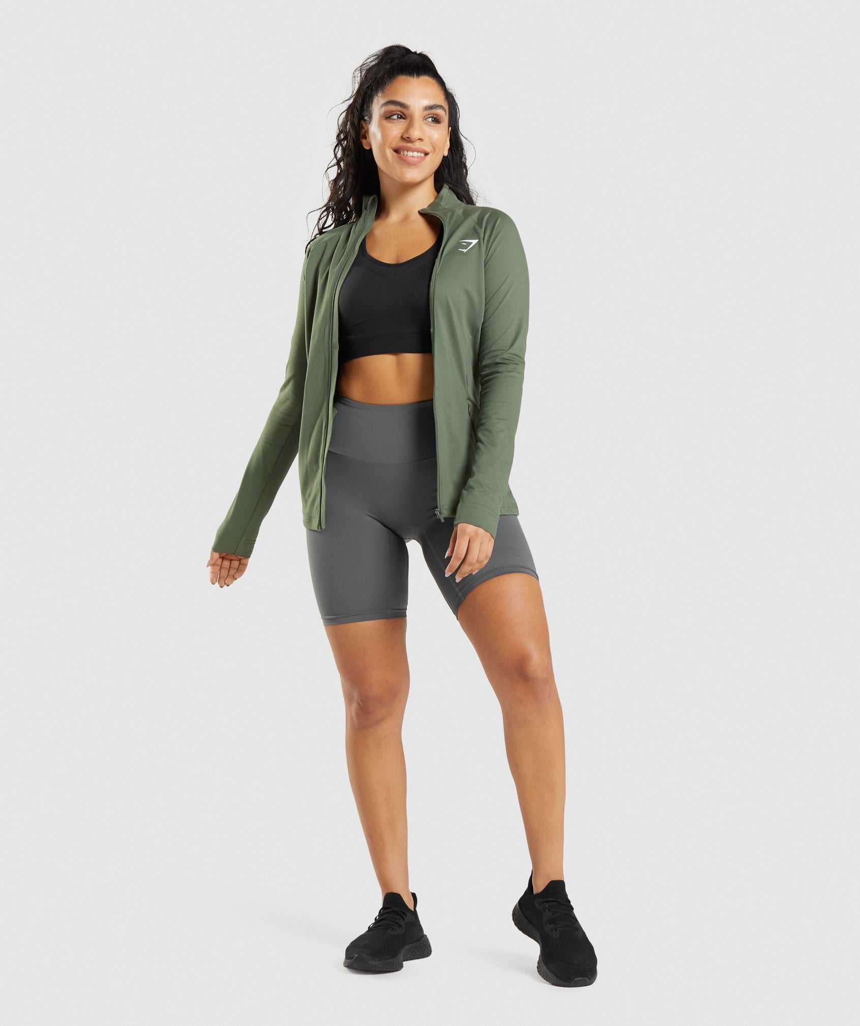 Kurtka Damskie Gymshark Treningowe Oliwkowe | ISYJ50612