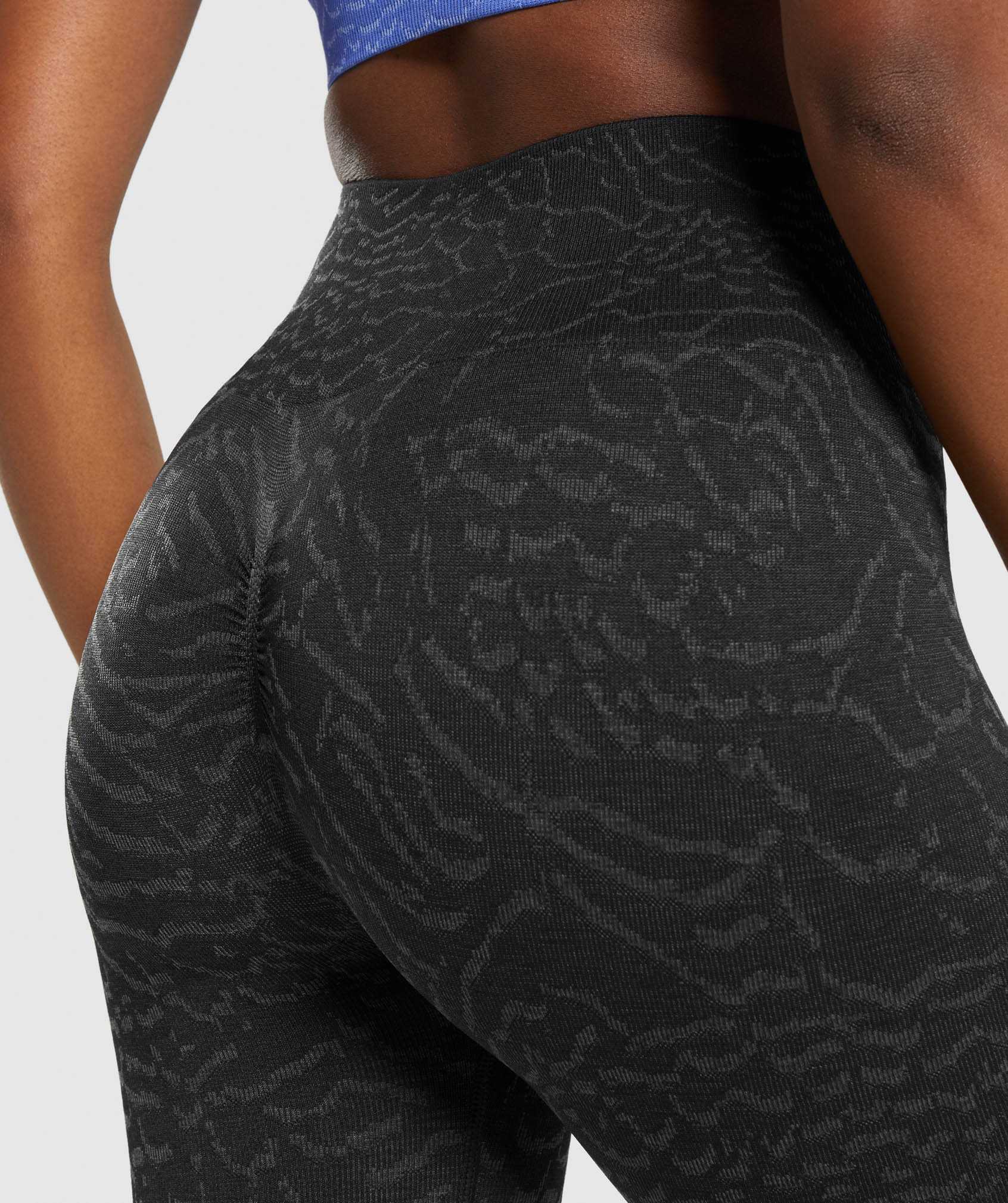 Legginsy Damskie Gymshark Adapt Animal Seamless Czarne | BSCY90648