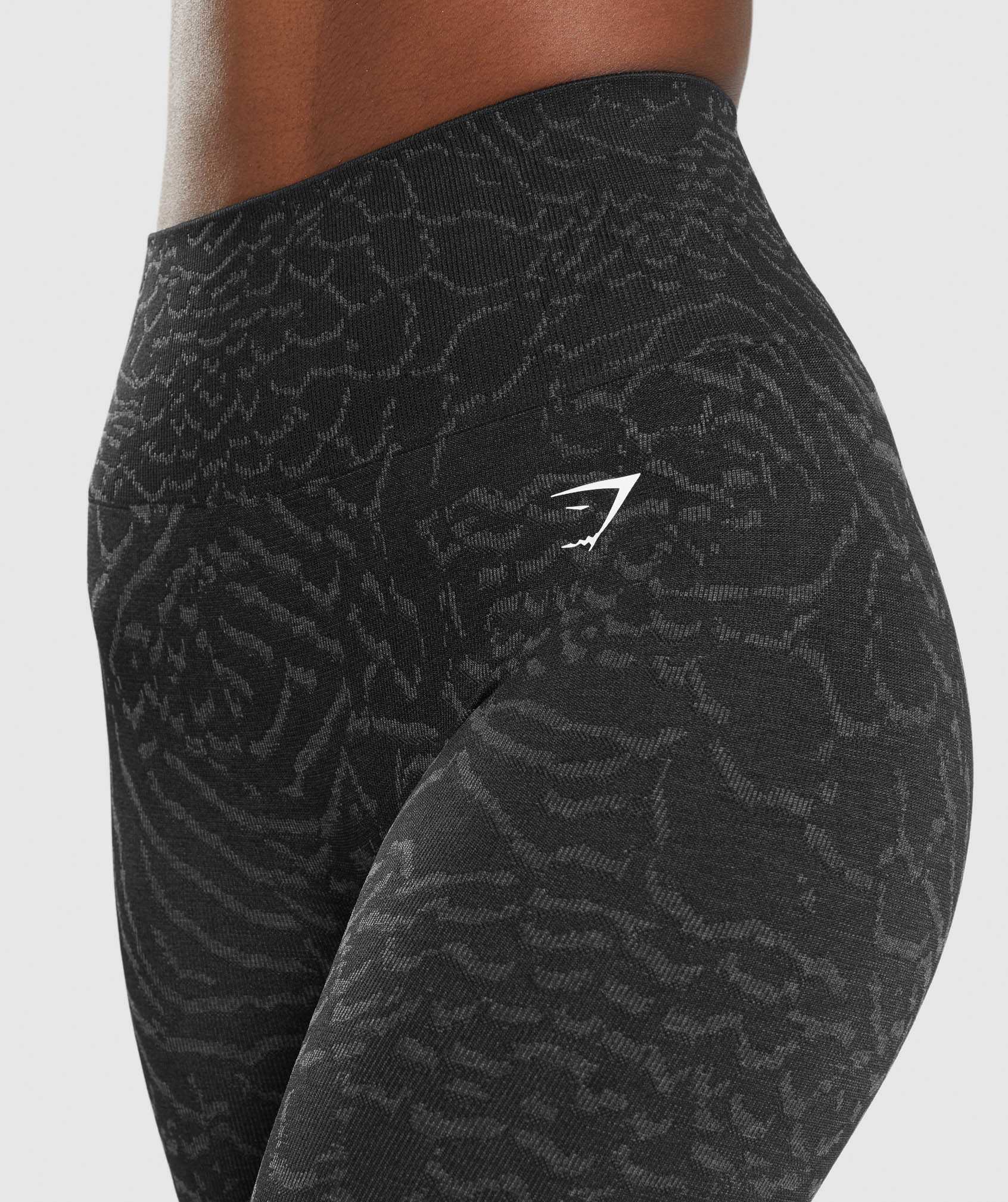 Legginsy Damskie Gymshark Adapt Animal Seamless Czarne | BSCY90648