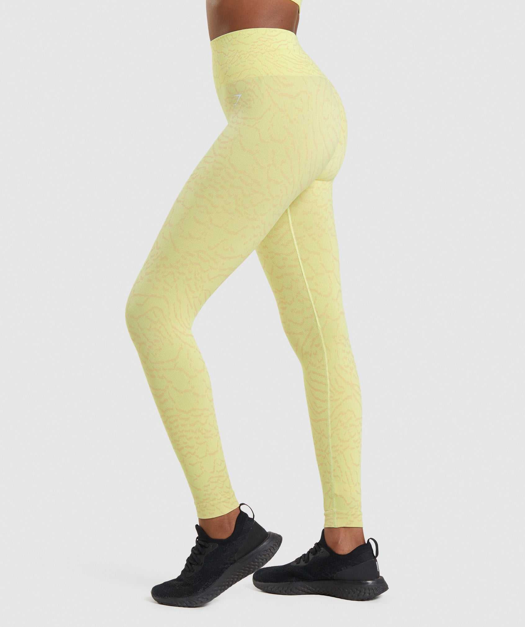 Legginsy Damskie Gymshark Adapt Animal Seamless Żółte | DNRO89271