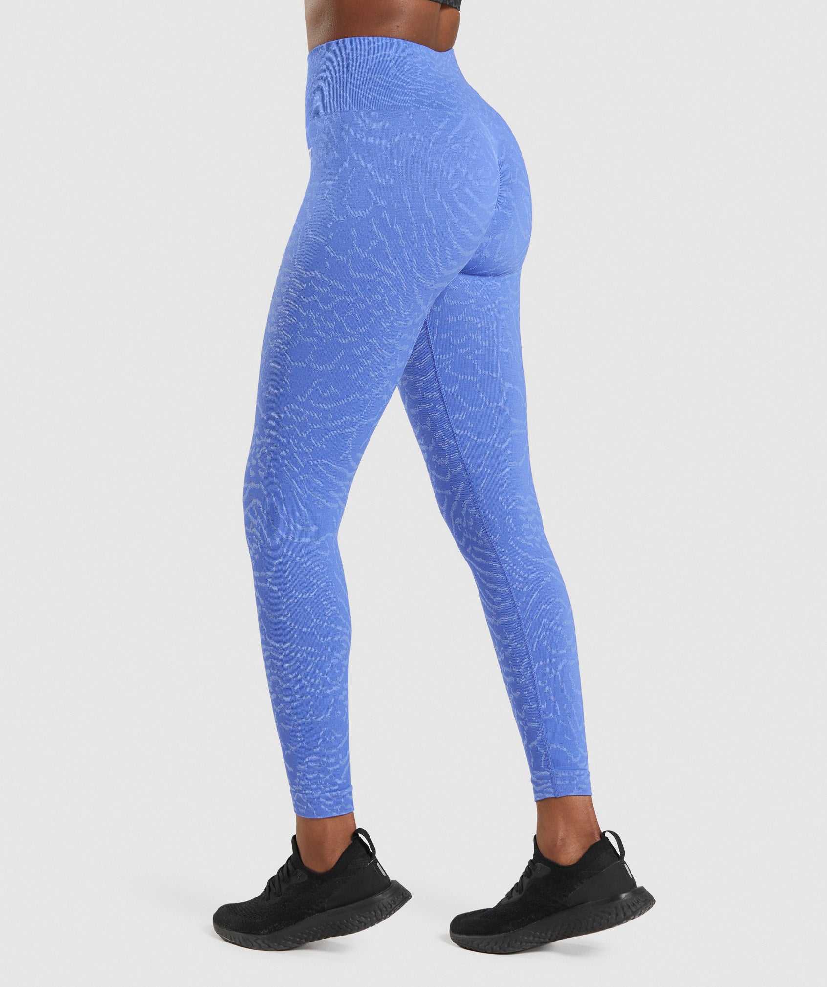 Legginsy Damskie Gymshark Adapt Animal Seamless Niebieskie | FWSI20485