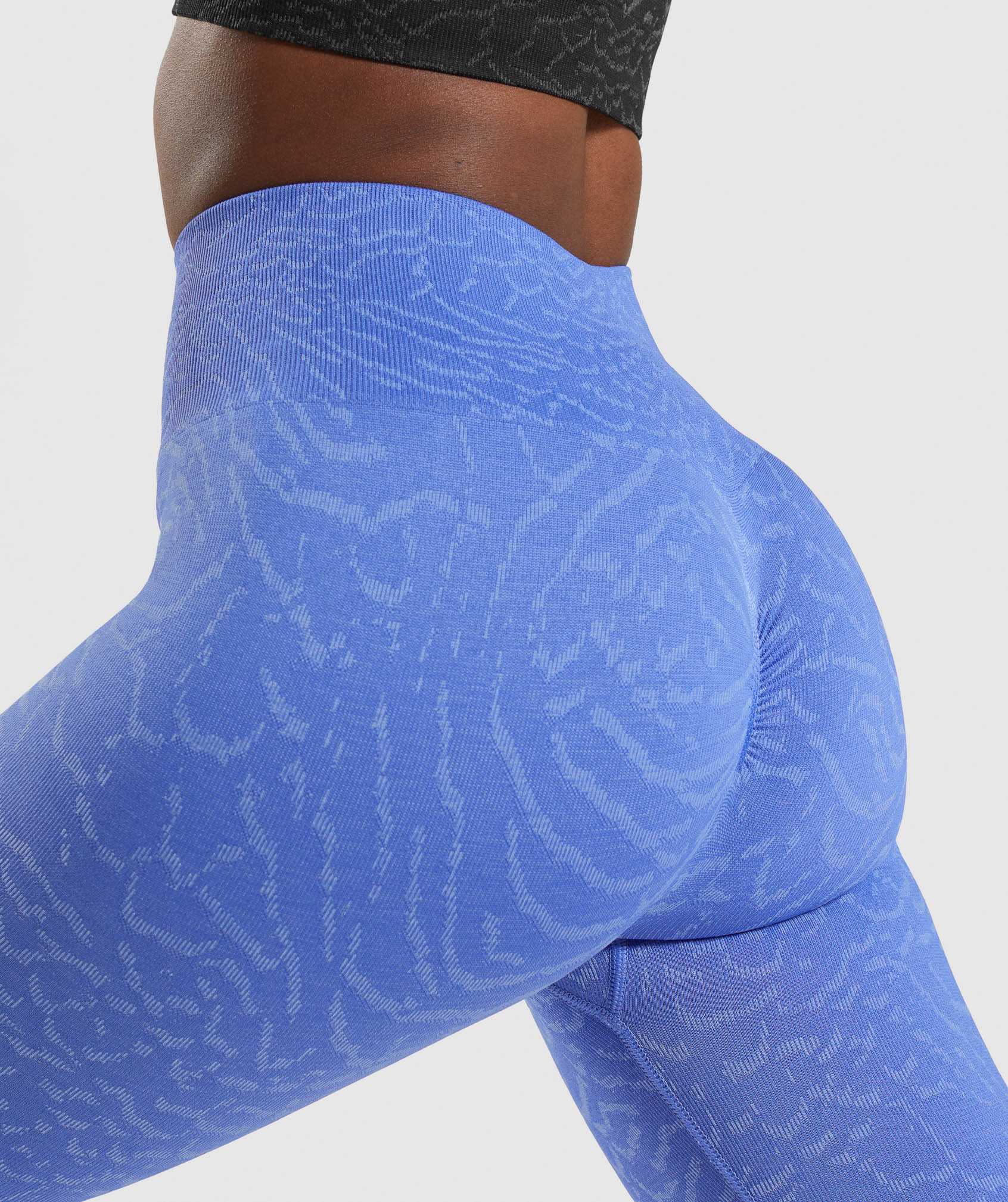 Legginsy Damskie Gymshark Adapt Animal Seamless Niebieskie | FWSI20485