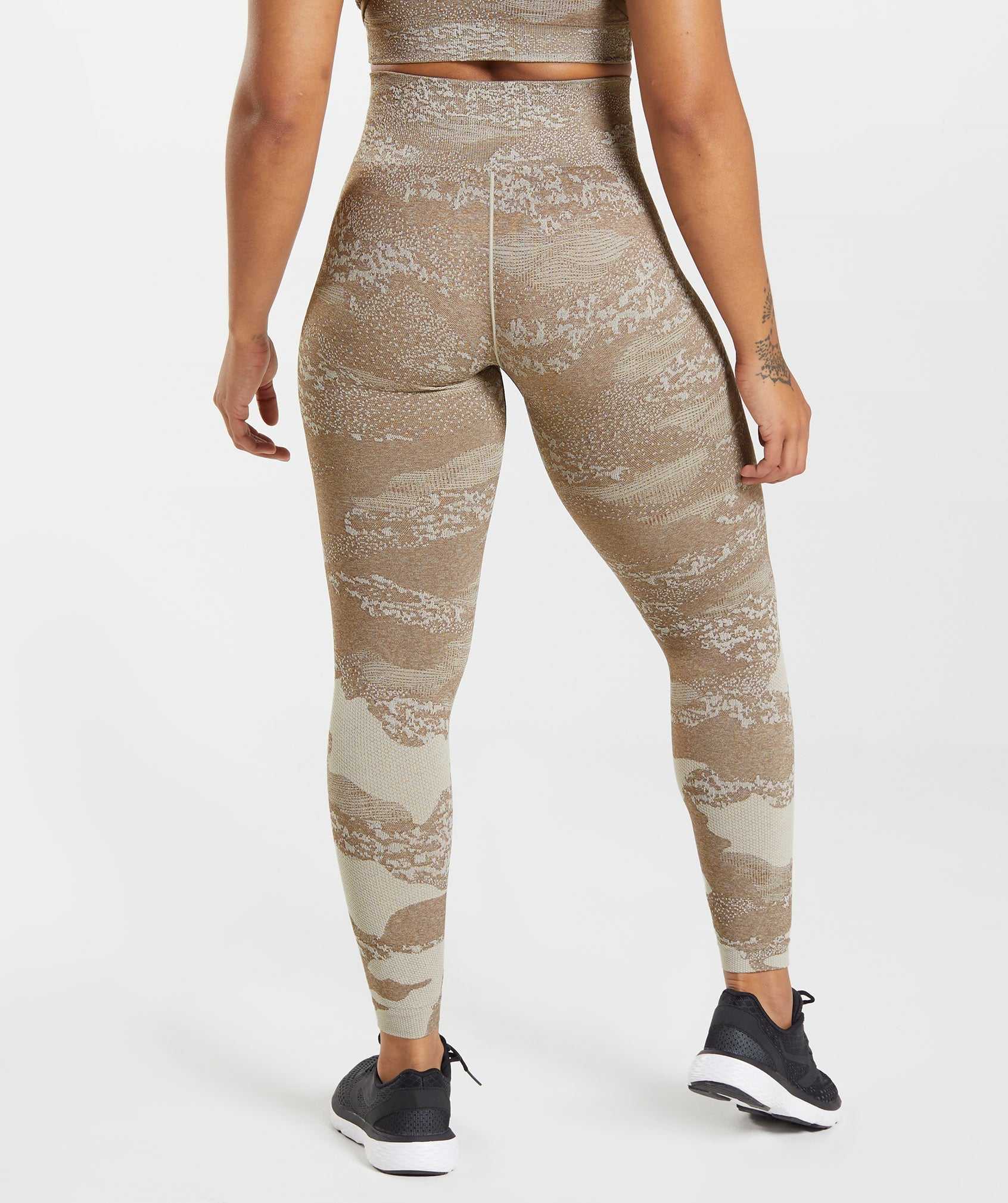 Legginsy Damskie Gymshark Adapt Camo Seamless Szare Brązowe | QOTF14079