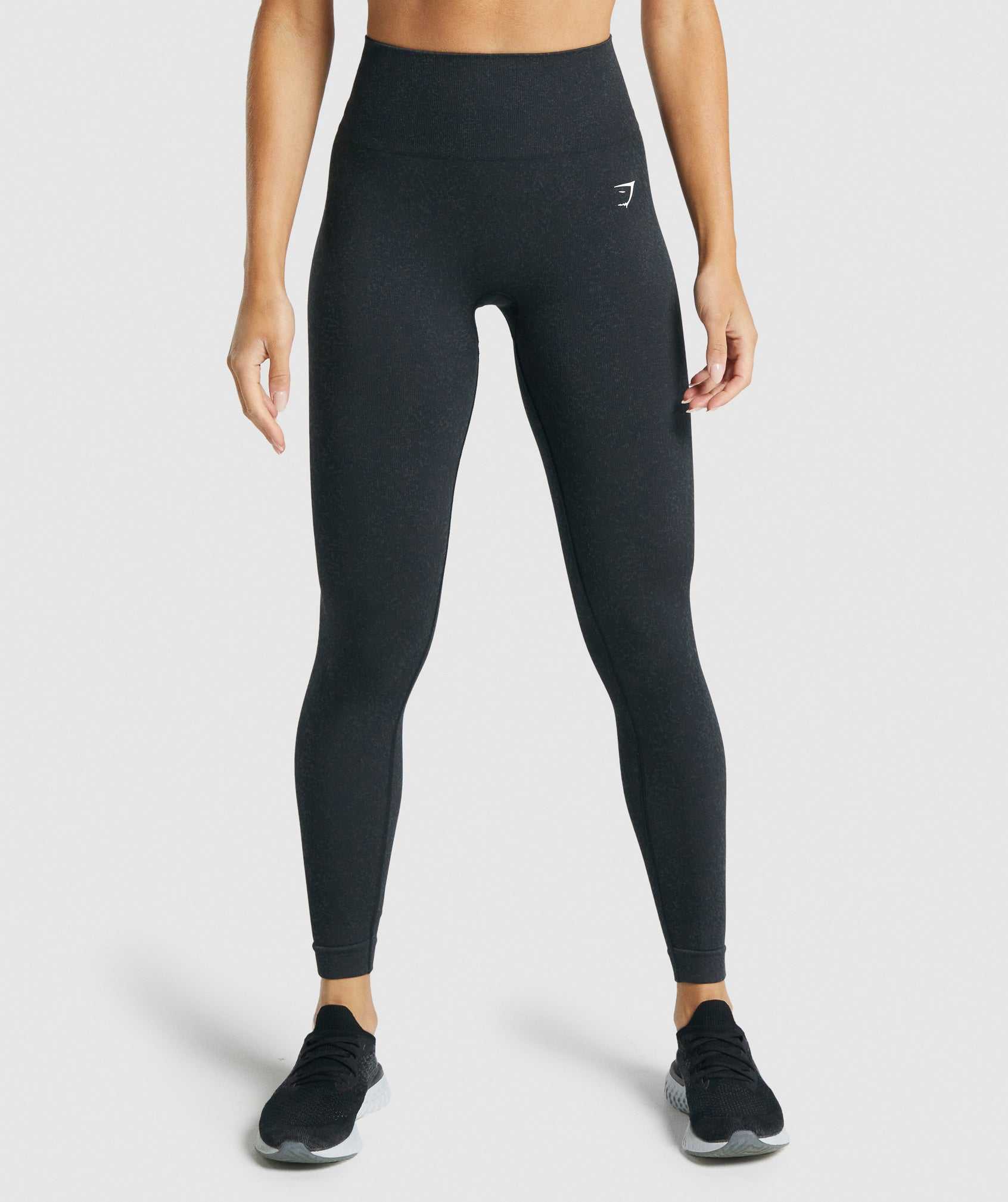 Legginsy Damskie Gymshark Adapt Fleck Seamless Czarne | ONKT28049