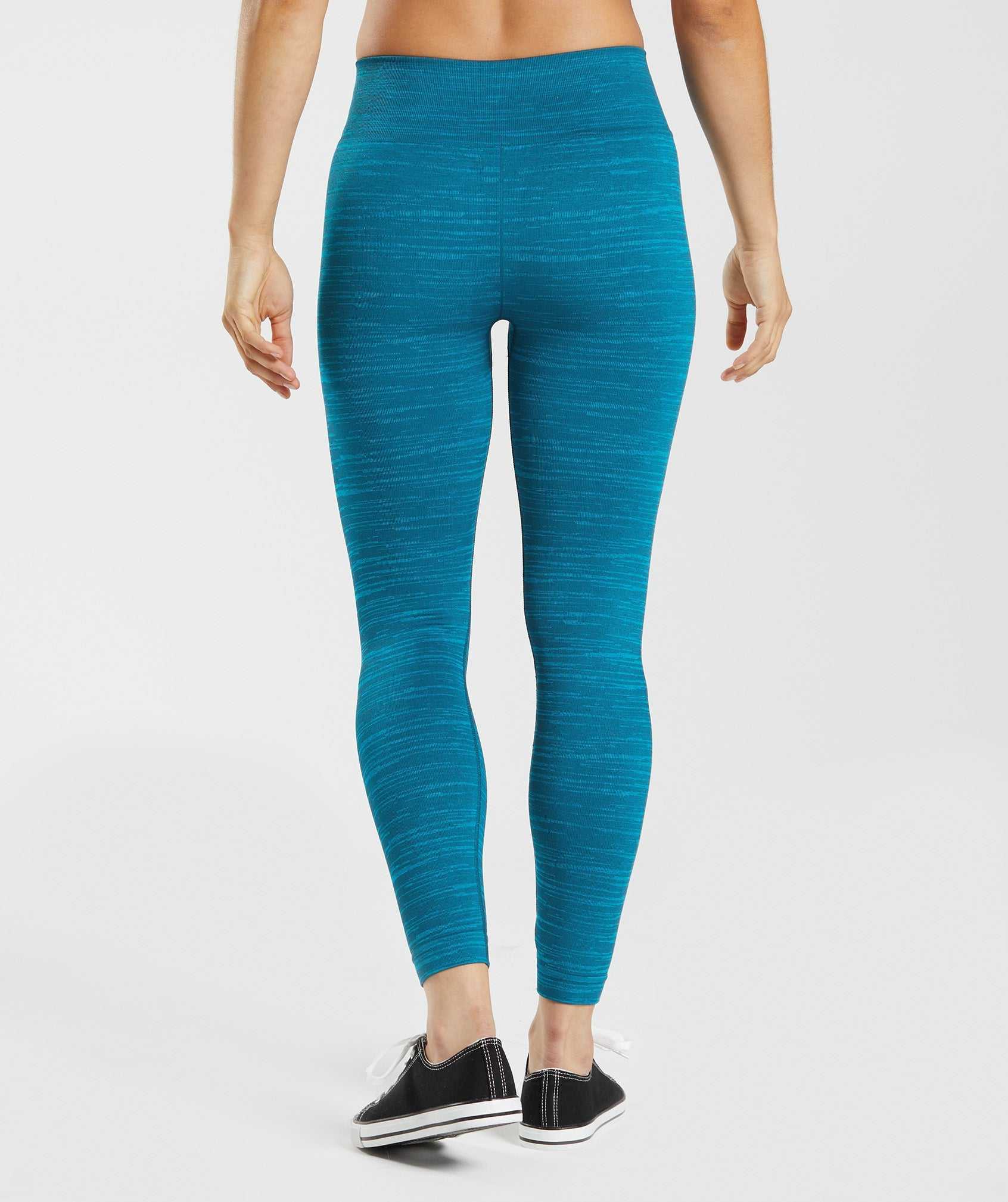 Legginsy Damskie Gymshark Adapt Marl Seamless Niebieskie Ciemny Szare Niebieskie | GMPD05492