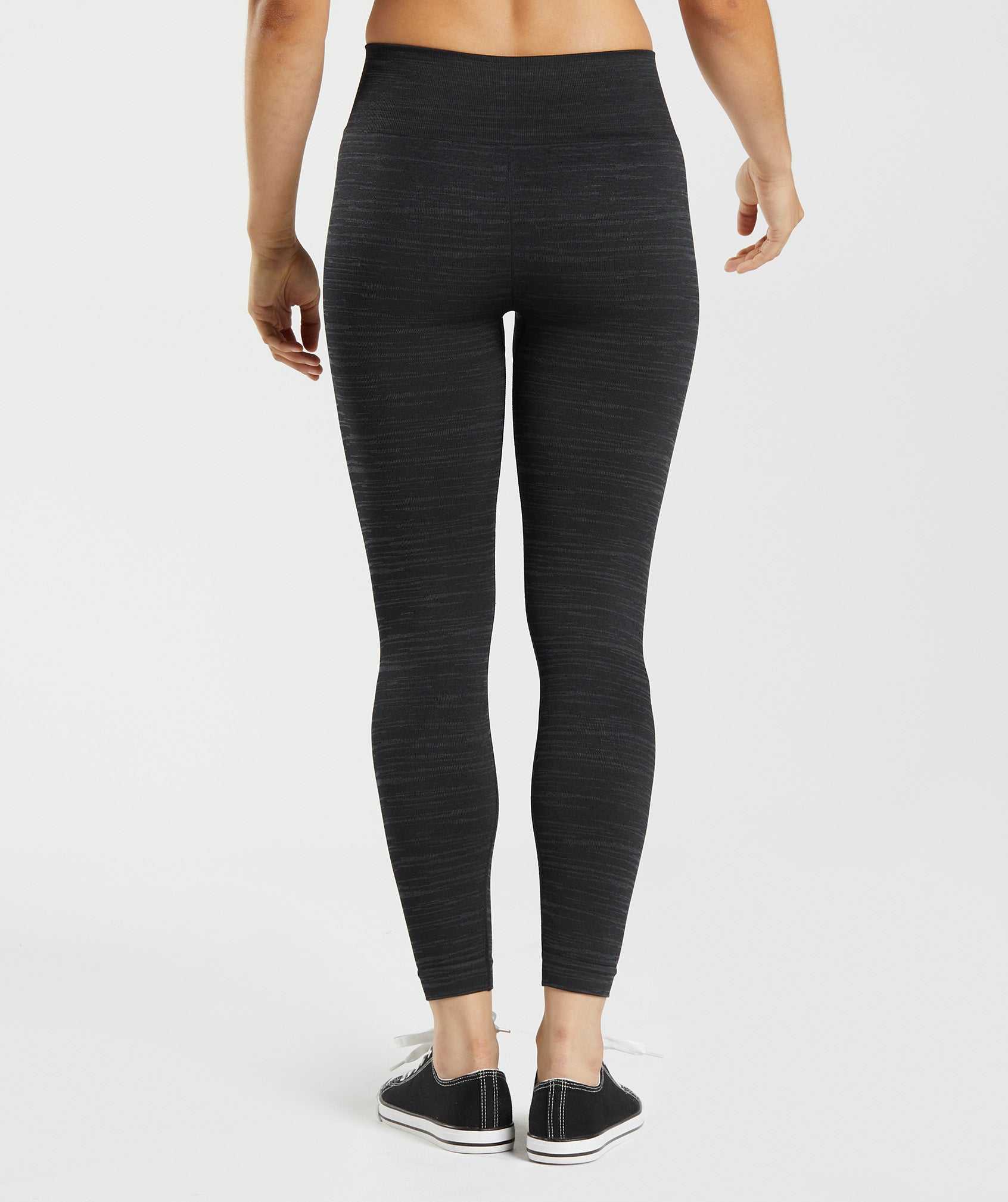 Legginsy Damskie Gymshark Adapt Marl Seamless Czarne Szare | MTIB13697