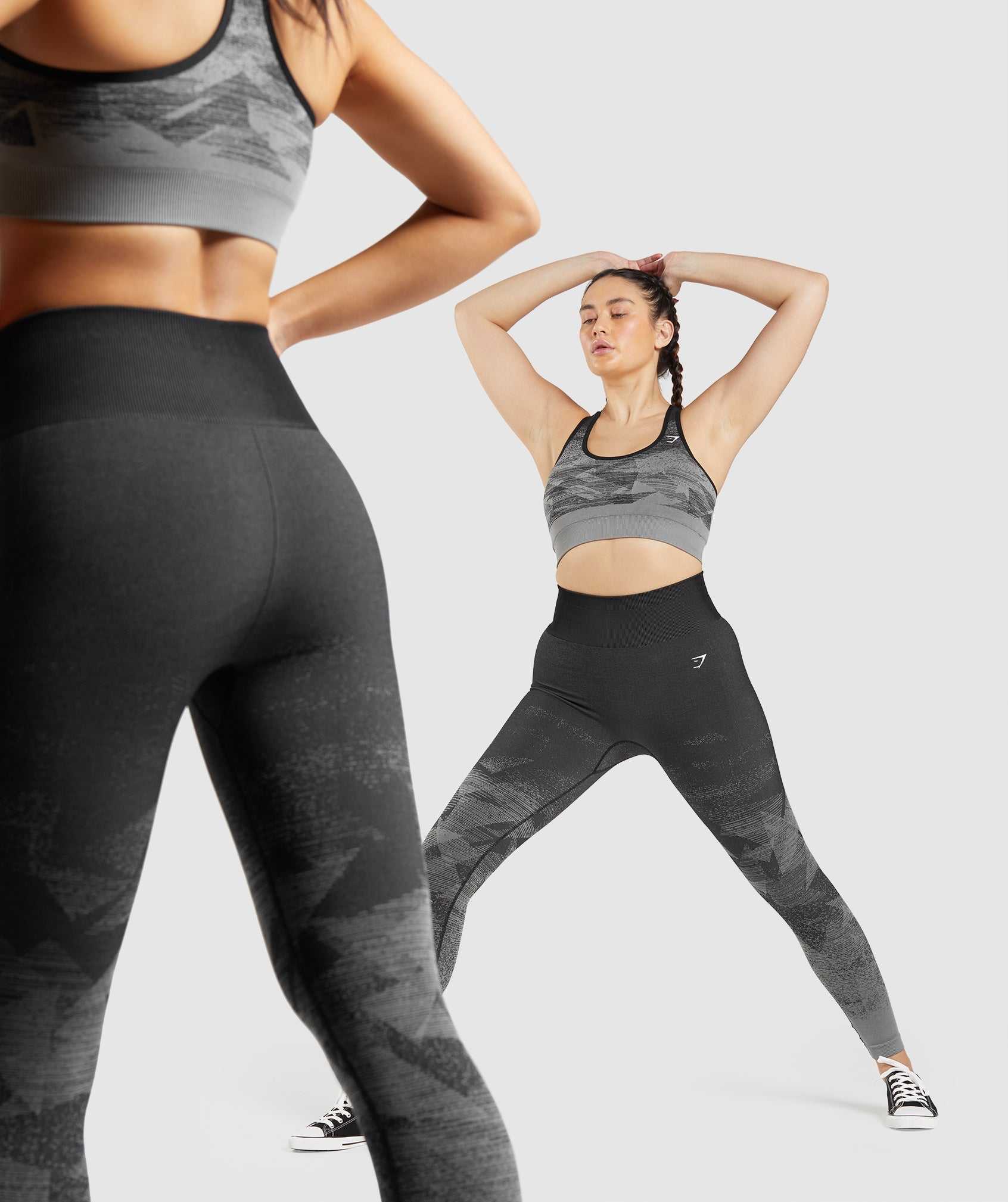 Legginsy Damskie Gymshark Adapt Ombre Seamless Czarne | MGTD09812