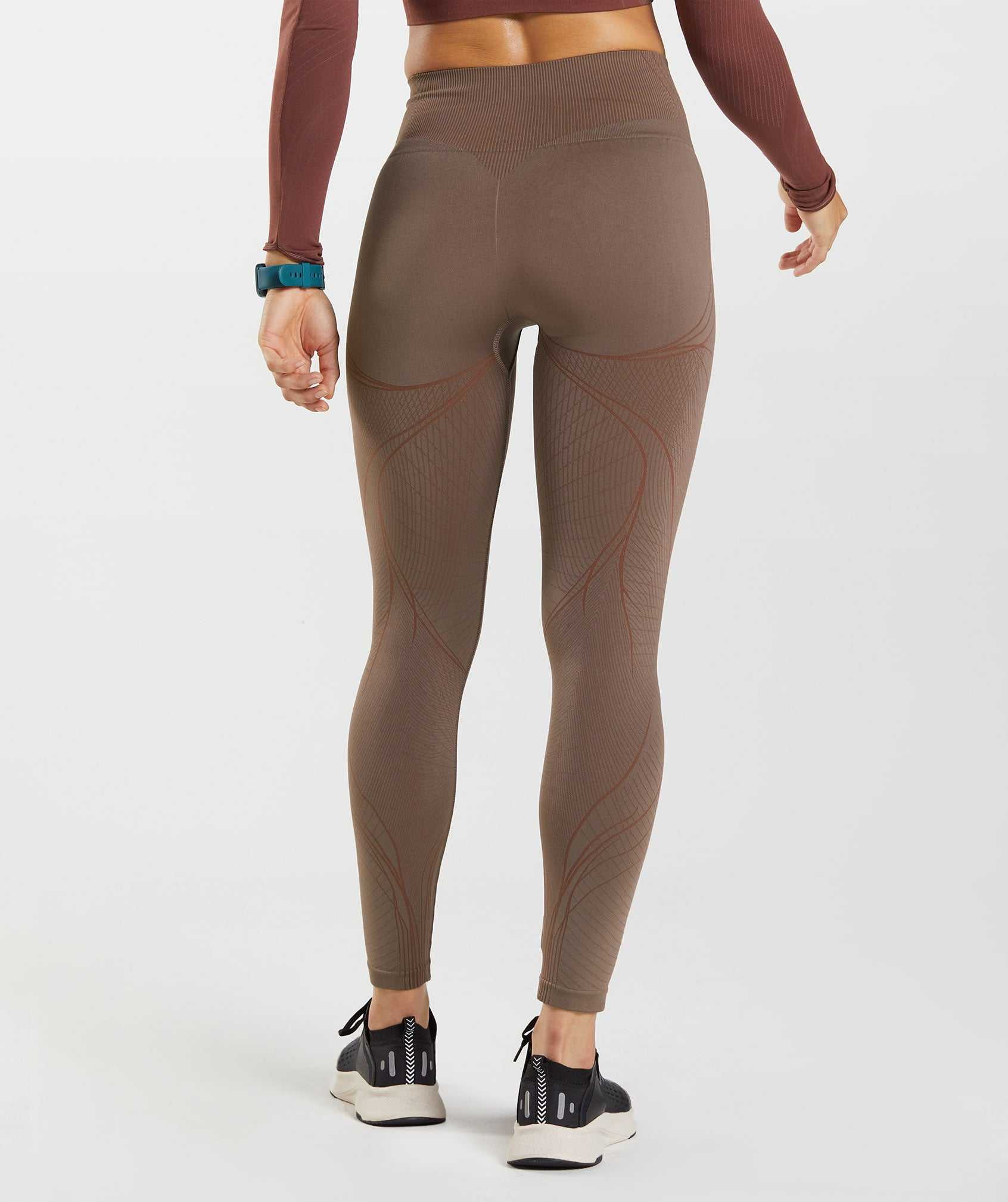 Legginsy Damskie Gymshark Apex Seamless Brązowe Różowe Brązowe | FPIH04728