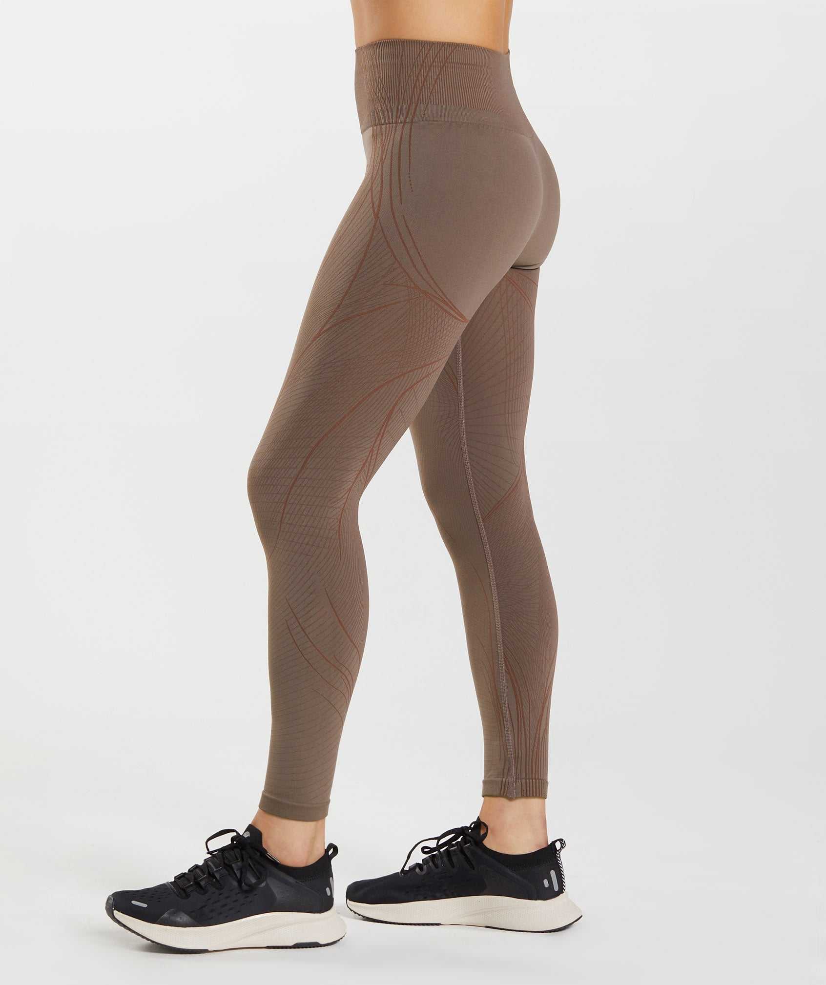 Legginsy Damskie Gymshark Apex Seamless Brązowe Różowe Brązowe | FPIH04728