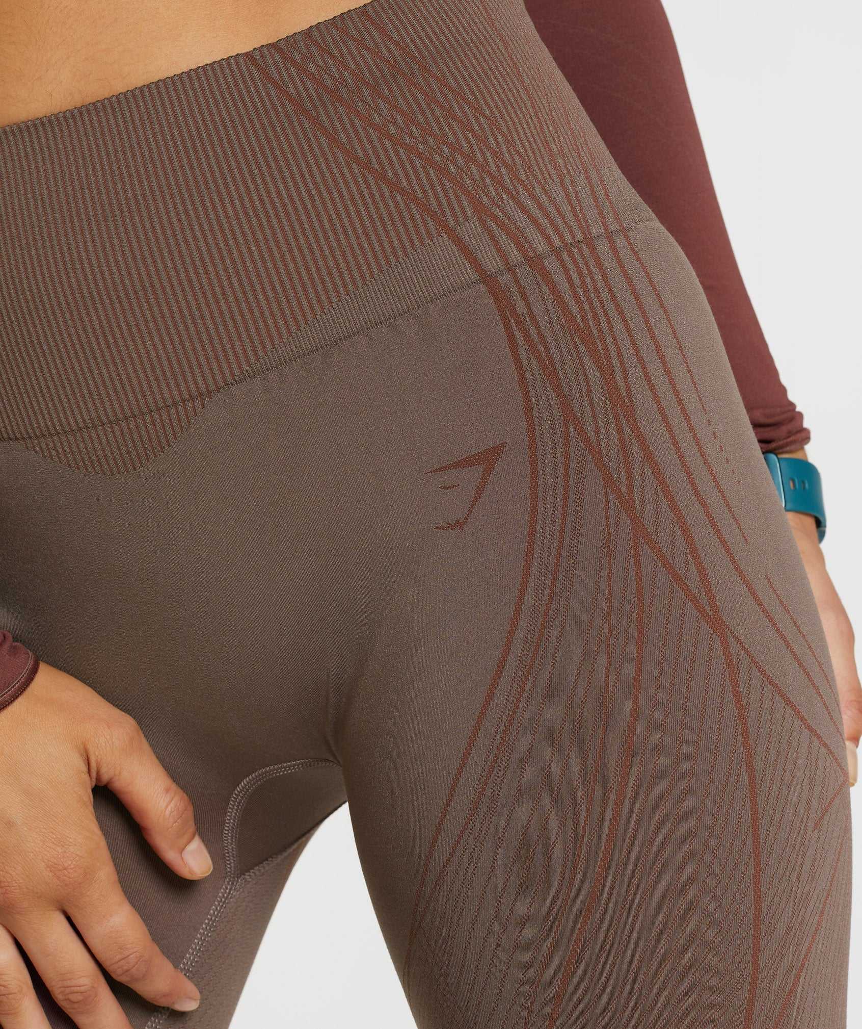 Legginsy Damskie Gymshark Apex Seamless Brązowe Różowe Brązowe | FPIH04728