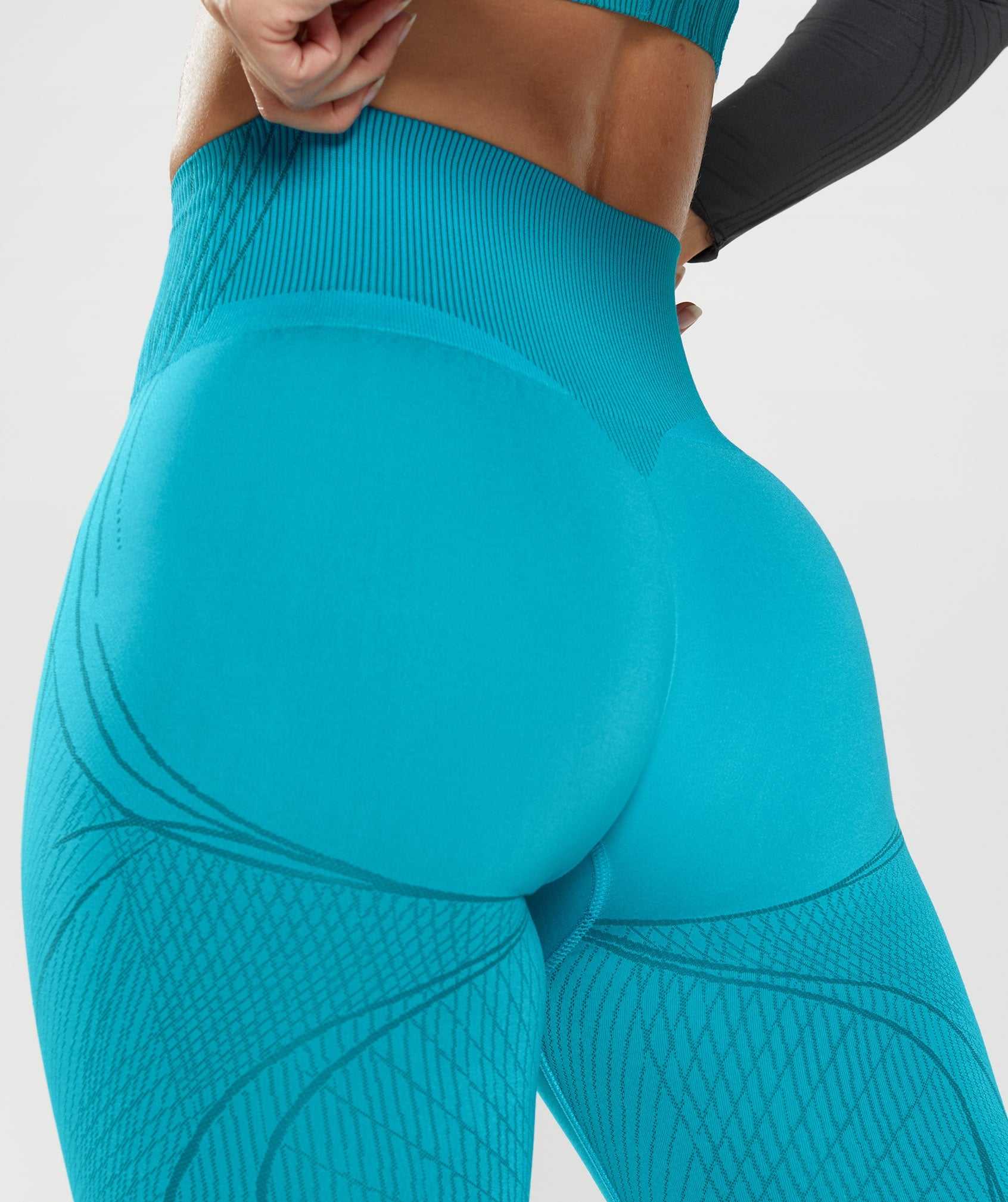 Legginsy Damskie Gymshark Apex Seamless Ciemny Szare Niebieskie Niebieskie | ILVB15947