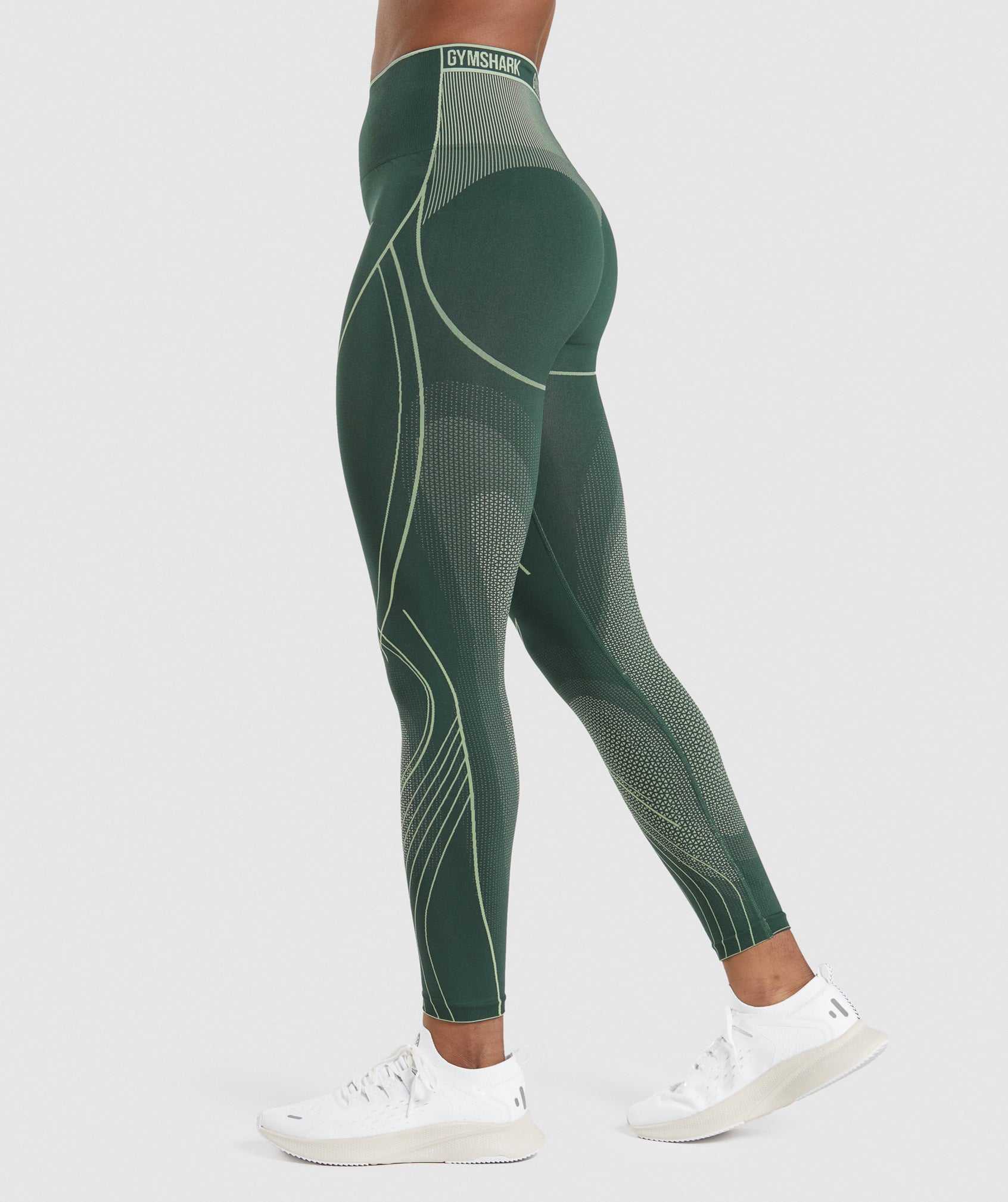 Legginsy Damskie Gymshark Apex Seamless High Rise Obsidian Zielone Zielone | TNOW13592