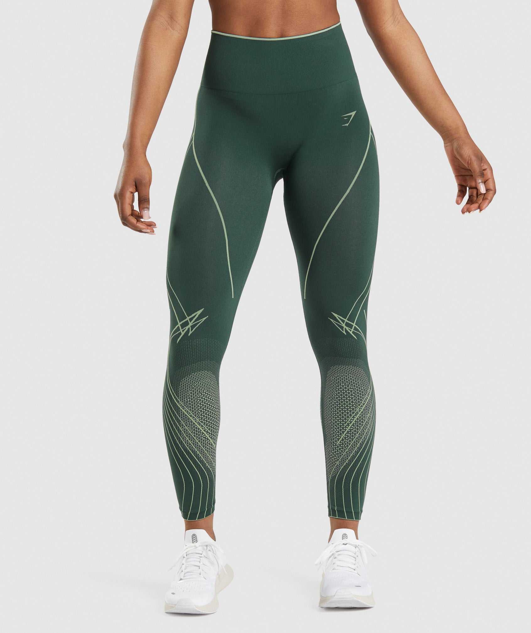 Legginsy Damskie Gymshark Apex Seamless High Rise Obsidian Zielone Zielone | TNOW13592