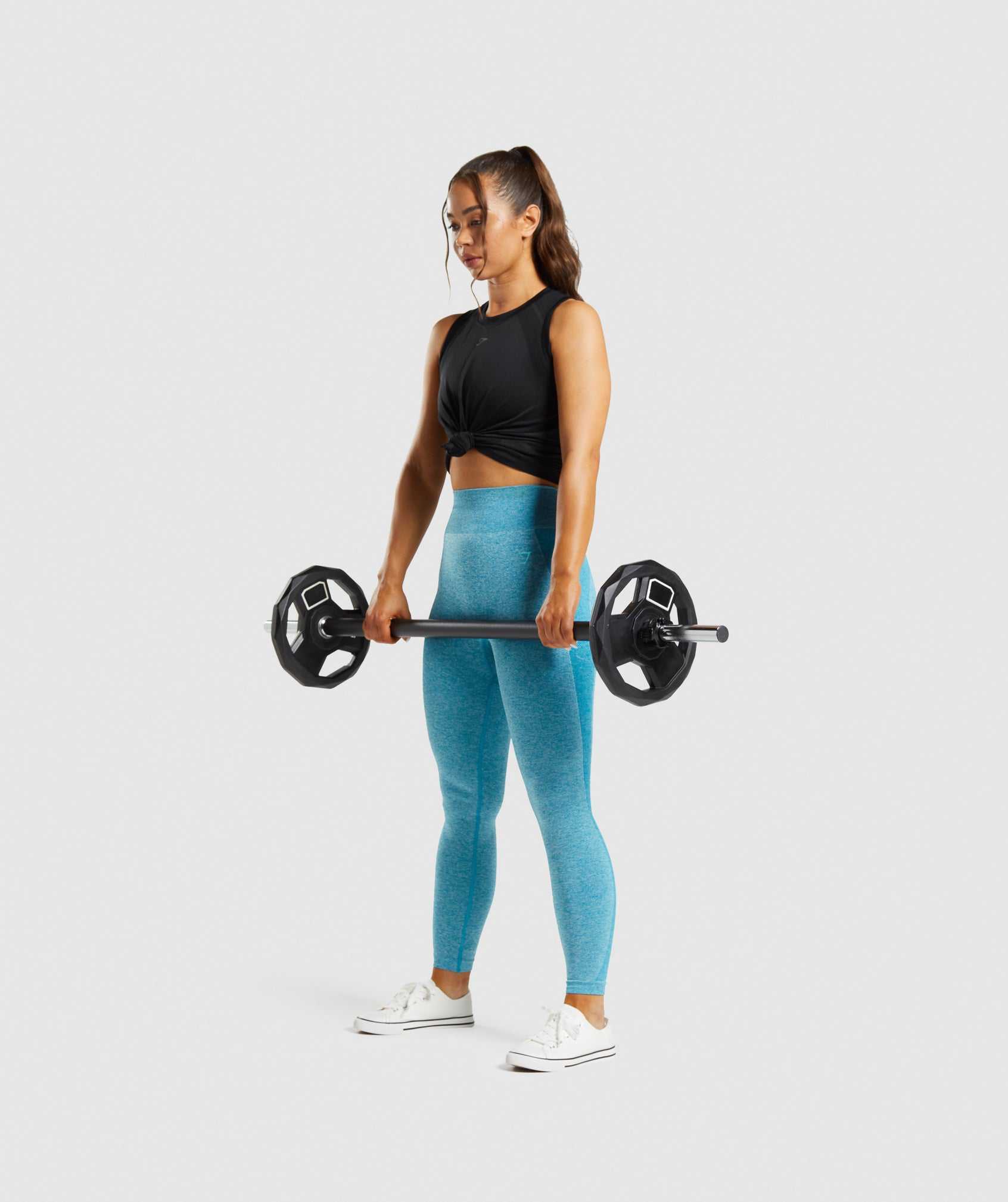 Legginsy Damskie Gymshark Flex High Waisted Niebieskie | EFIO18249