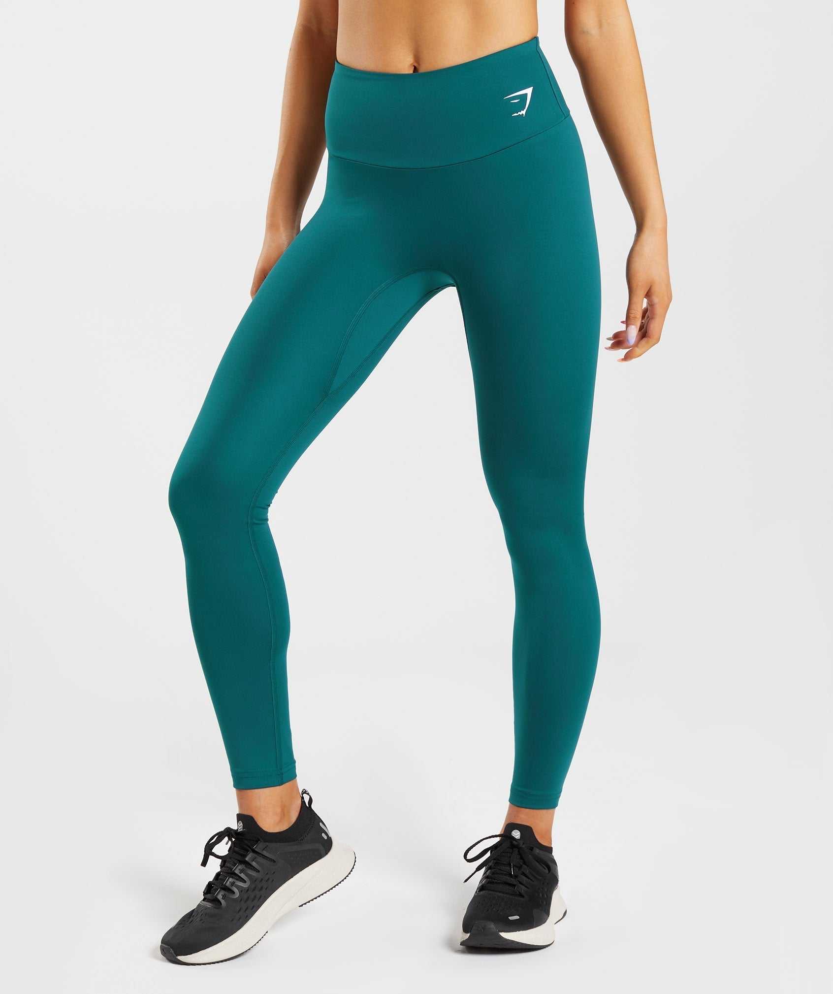 Legginsy Damskie Gymshark Fraction Turkusowe | JCXR92756