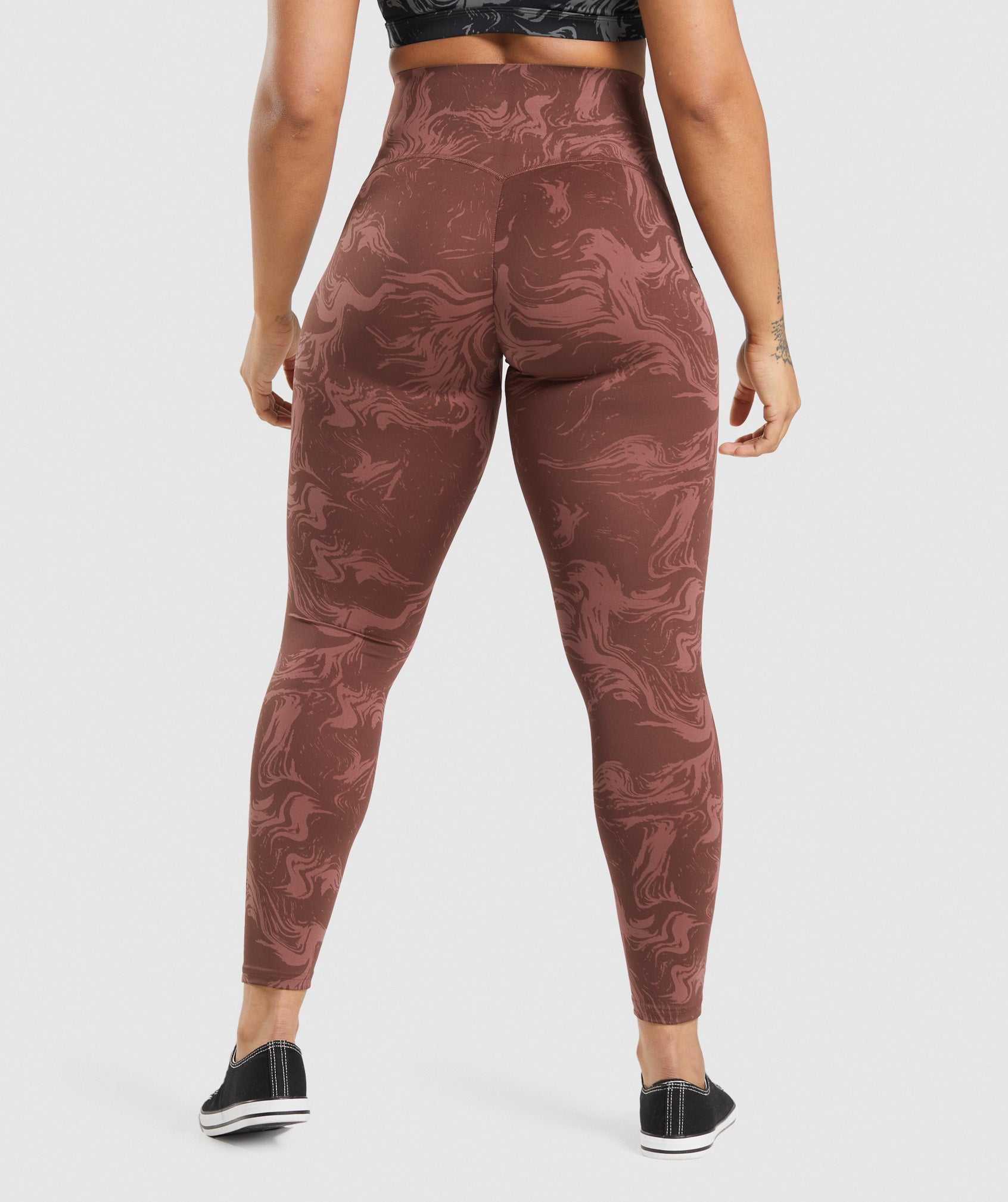 Legginsy Damskie Gymshark GS Power High Rise Różowe Brązowe | XRJH80134