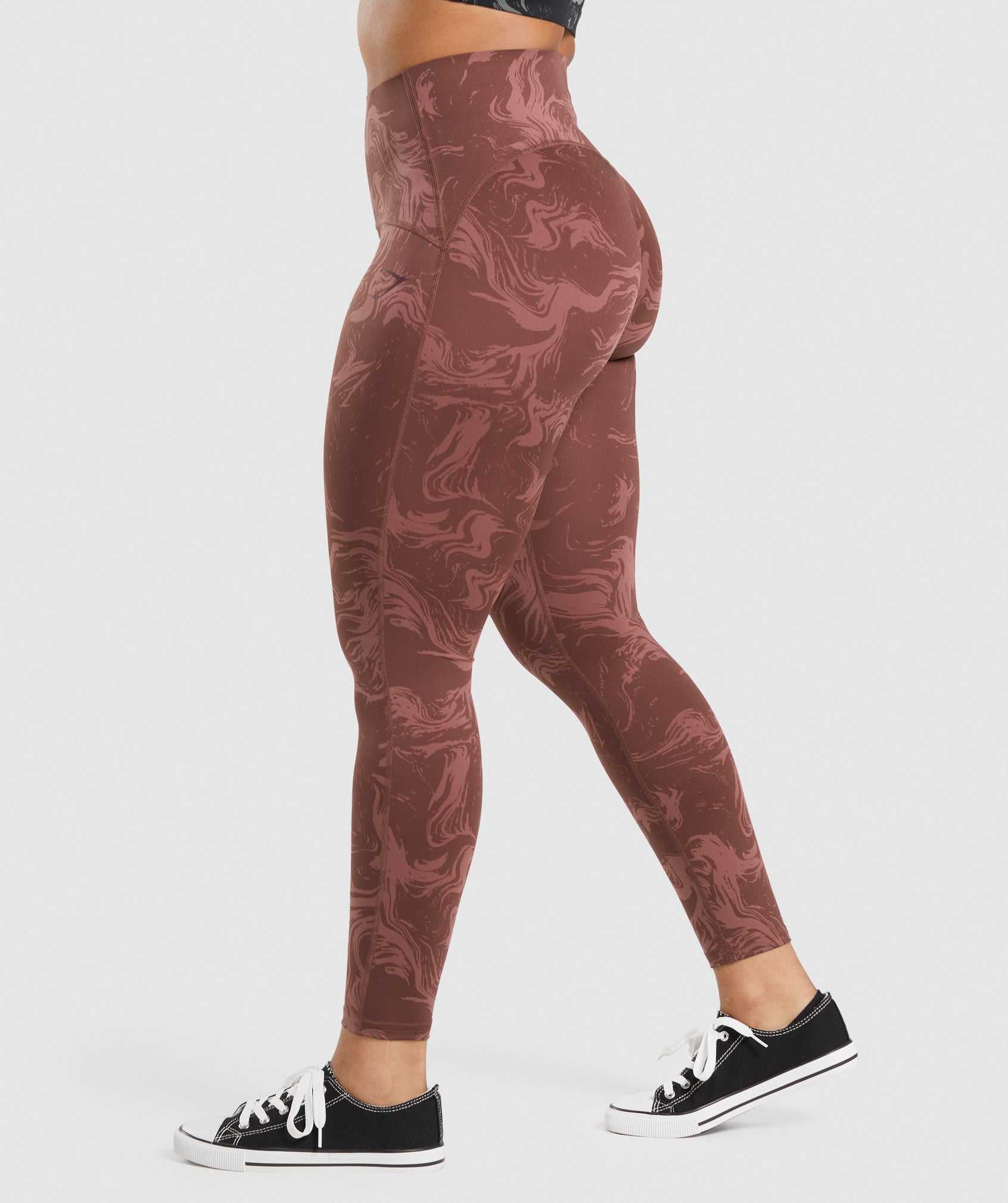 Legginsy Damskie Gymshark GS Power High Rise Różowe Brązowe | XRJH80134