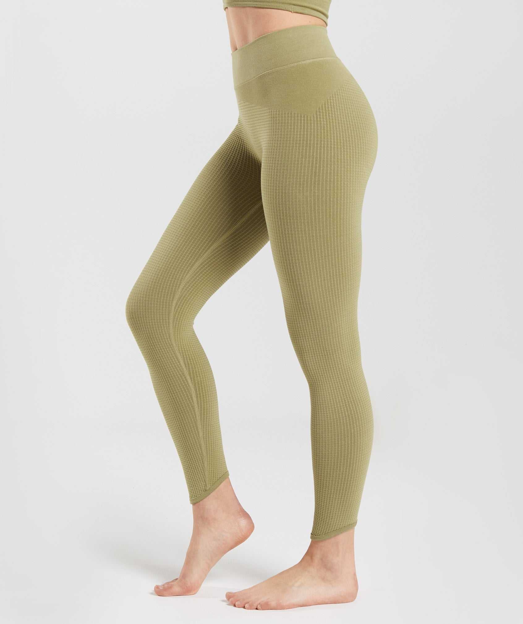 Legginsy Damskie Gymshark Pause Seamless Zielone | XVLY73096